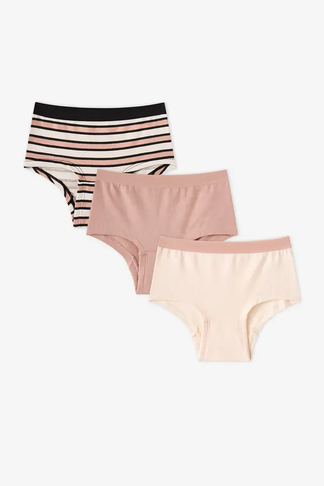 PENTI Girls' Peony Striped Hipster Briefs 3-Pack