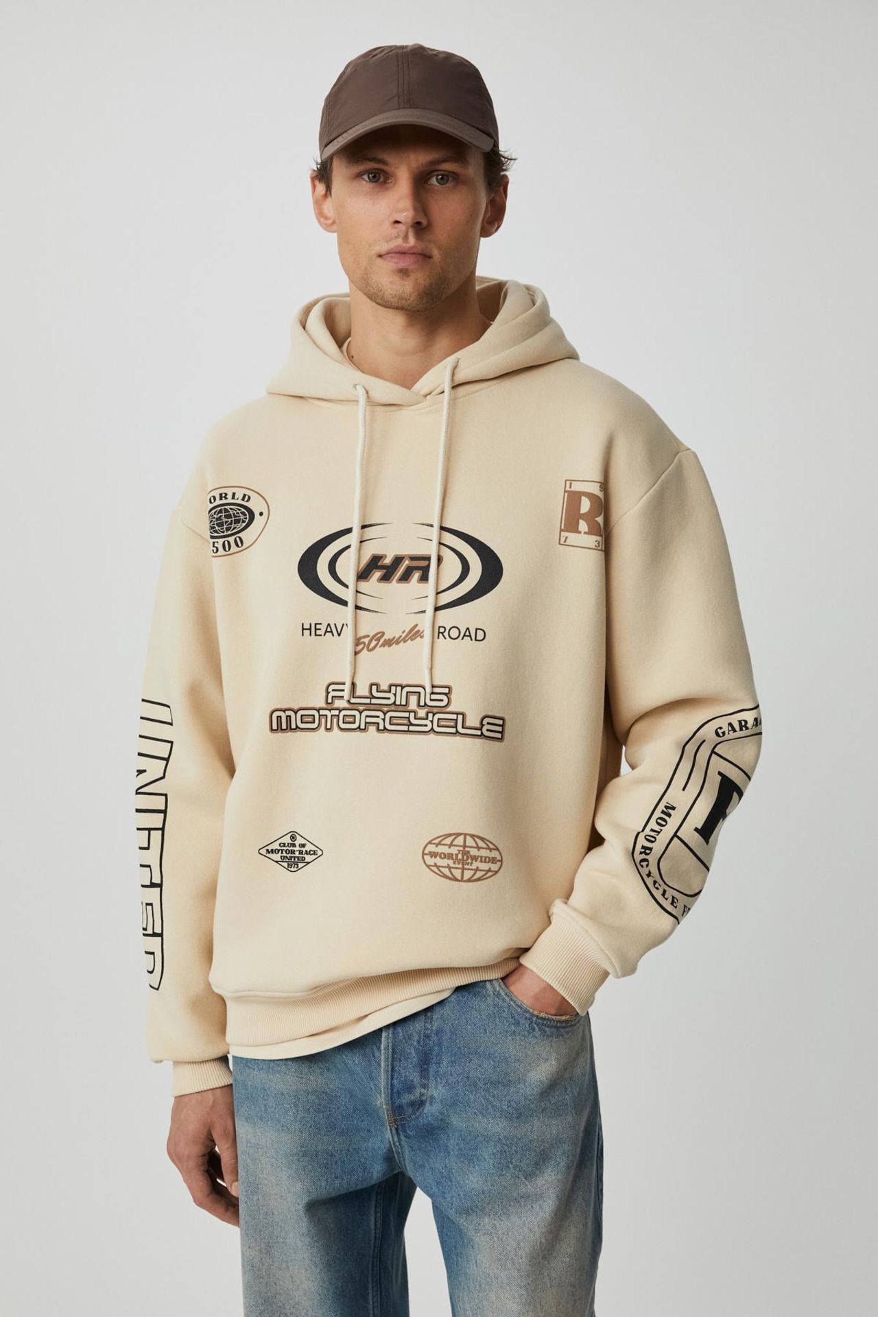 GRIMELANGE Baskılı Kapüşonlu Sweatshirt 1