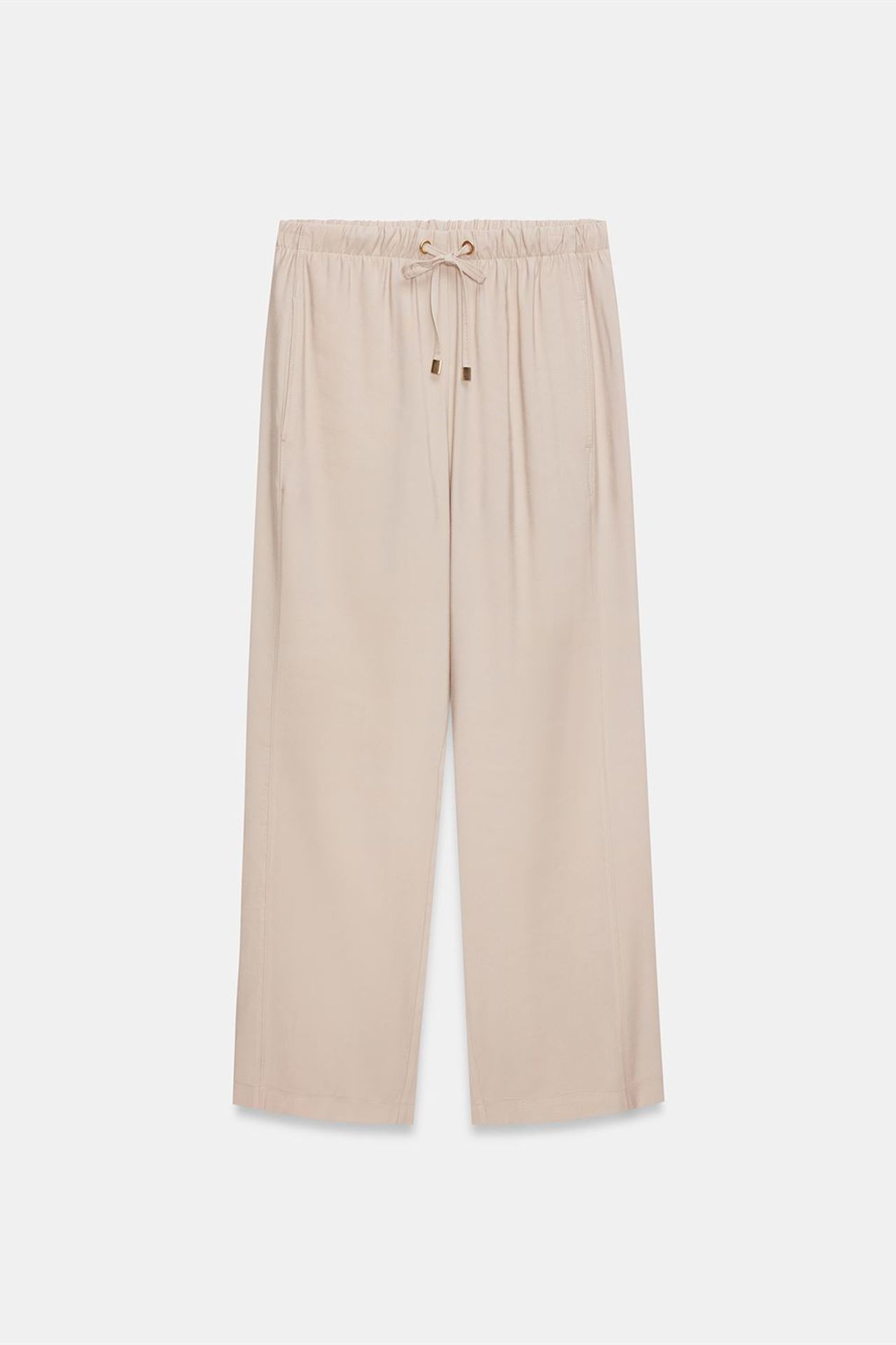 DILVIN Wide-Leg Trousers With Elastic Drawstring Waist 5