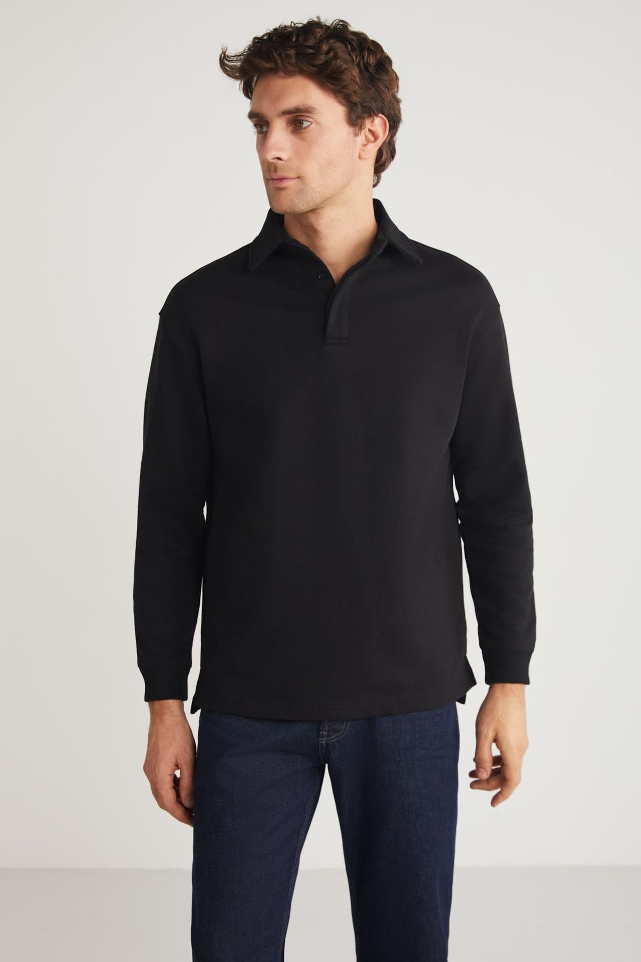 GRIMELANGE Polo Yaka Fitilli Sweatshirt 2