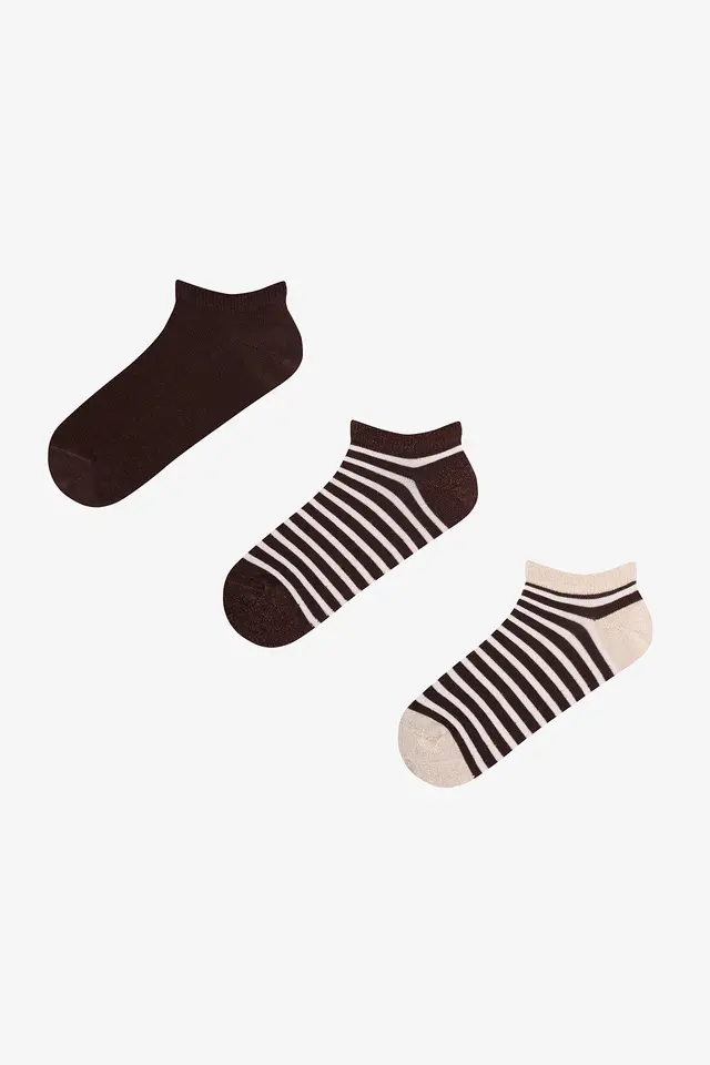 PENTI Shiny Striped Cotton Lurex Pair Ankle Socks