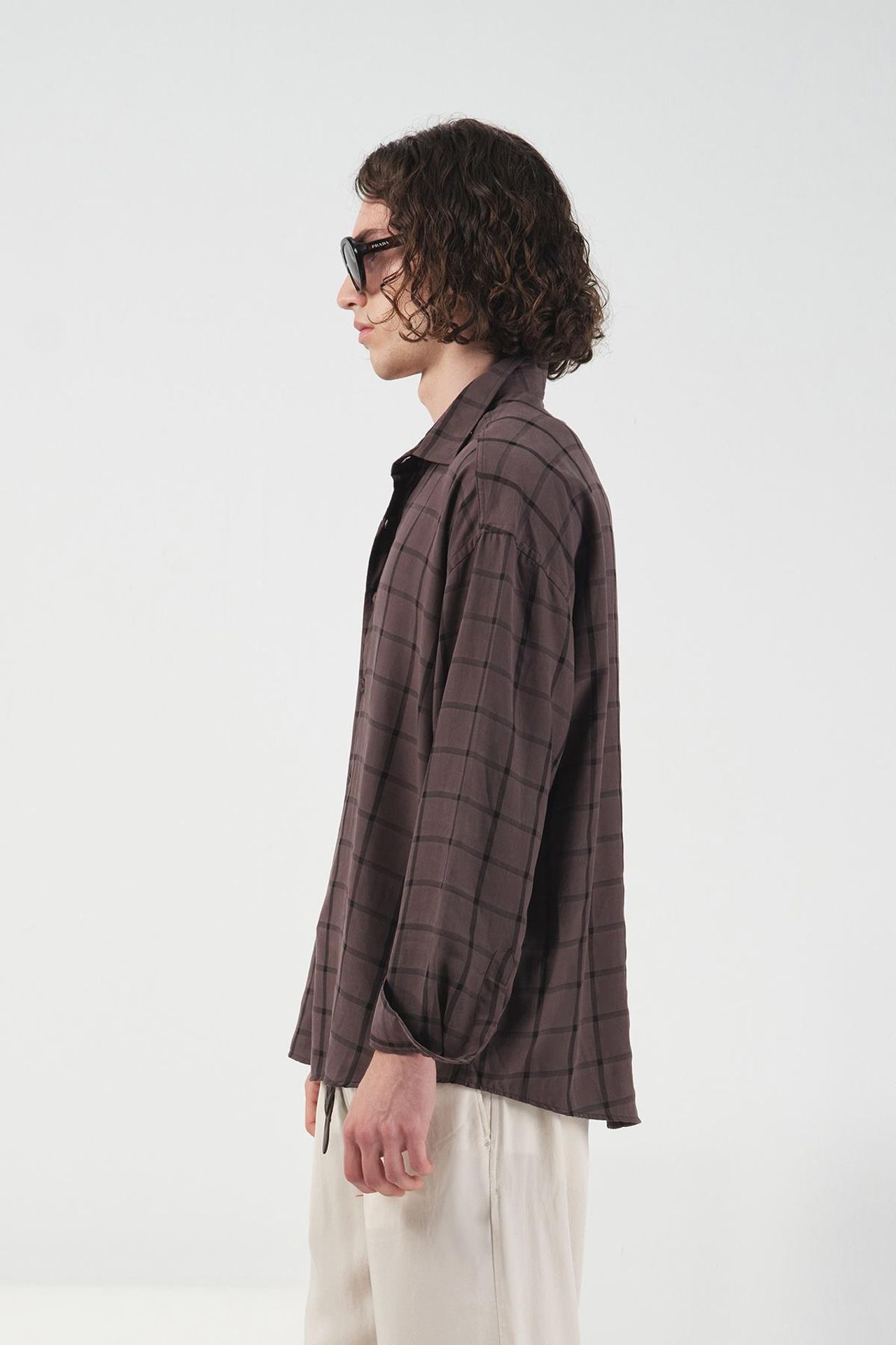 GIESTO Oversized Plaid Button-Up Shirt 2