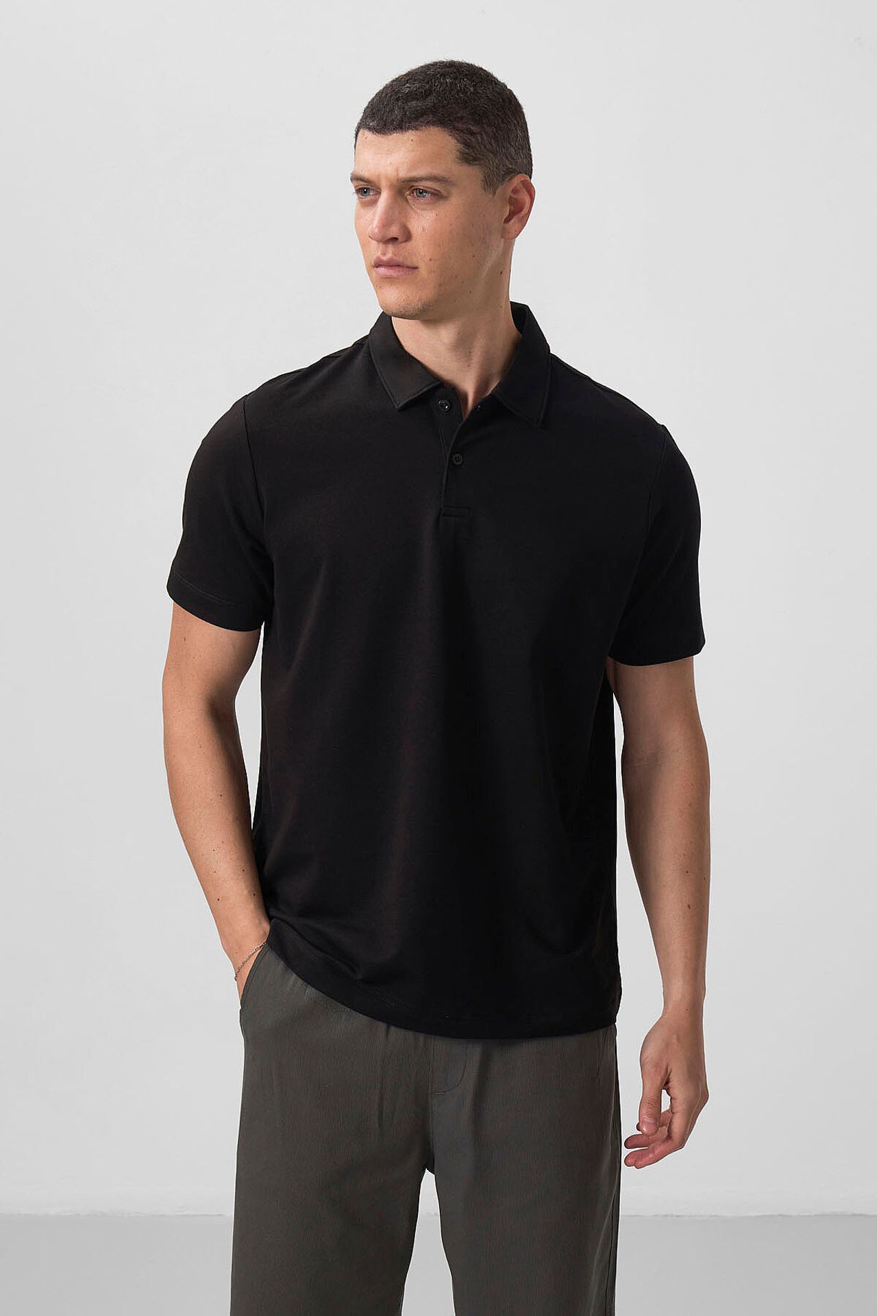 TOMMY Men's Cotton-Elastane Polo T-Shirt 3