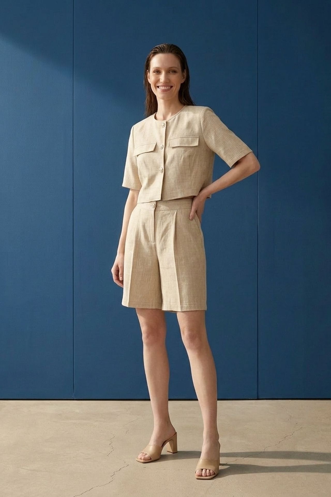 MY FASHION Cotton Poplin Shirt and Shorts Set 2