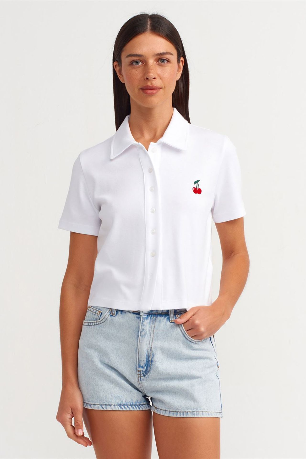 DILVIN Yüksek Bel Pamuklu Denim Mom Şort 3