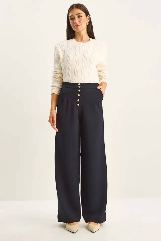 LUCCI High Waist Wide Leg Palazzo Pants