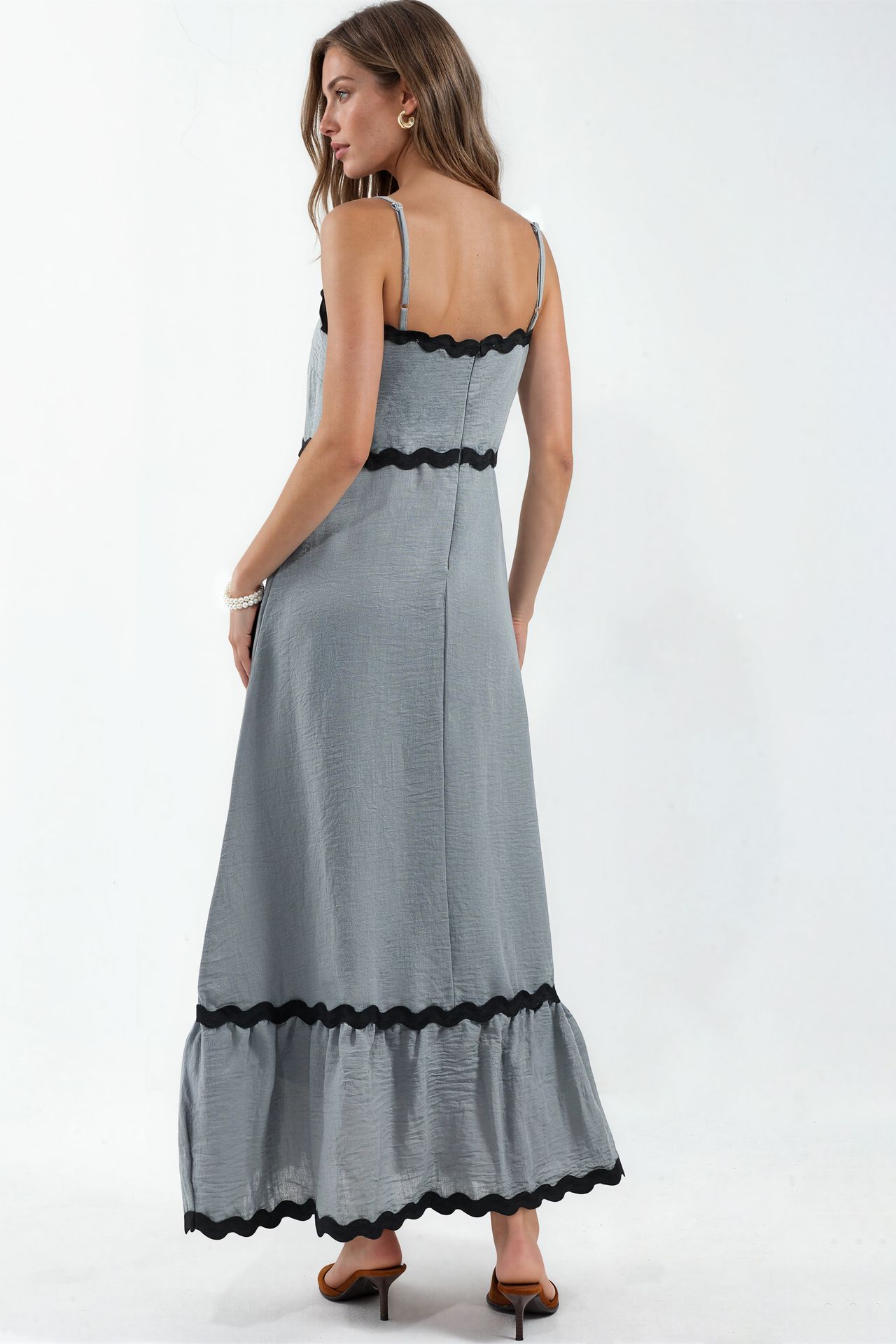 MSN Strapless Linen Maxi Dress 3