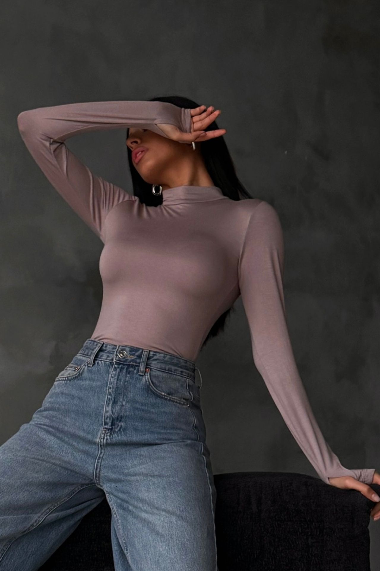 BIPANTOLON Kadın Dar Kalıp Yarım Balıkçı Yaka Body 3