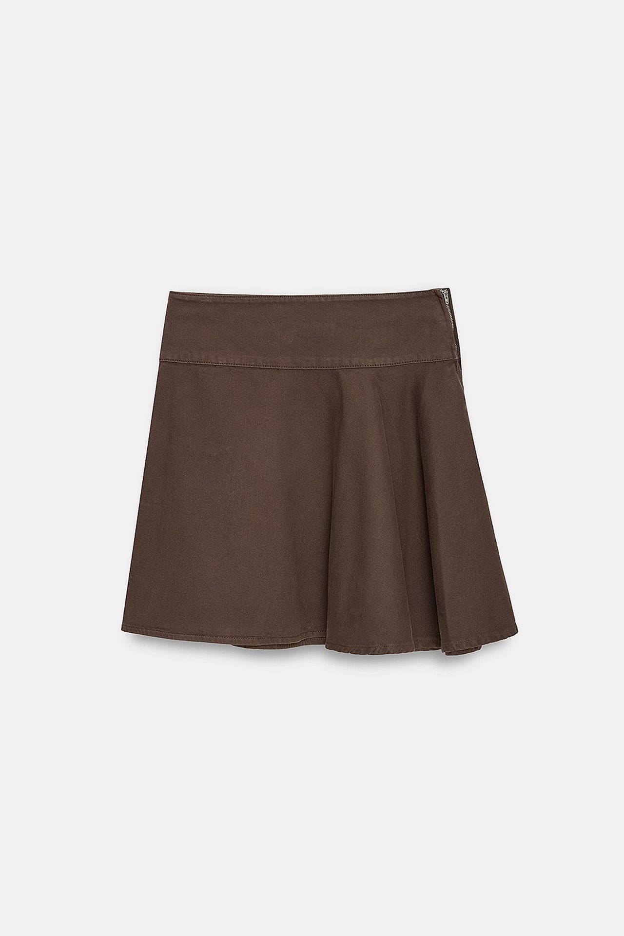 DILVIN High-Waist Cotton Poplin A-Line Mini Skirt 5