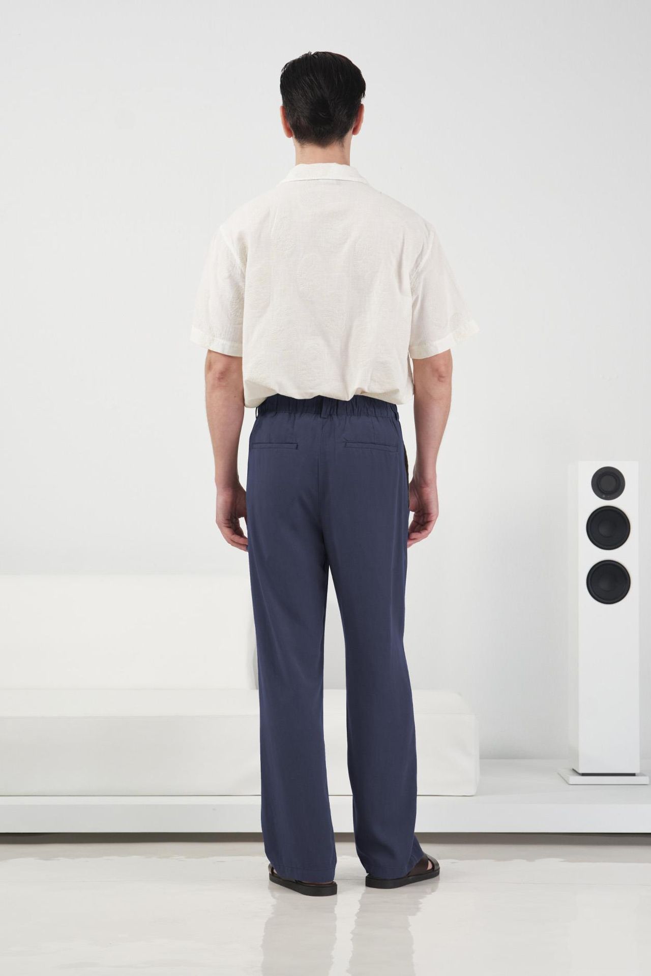 GIESTO Elastic Waist Straight Leg Pleated Pants 2