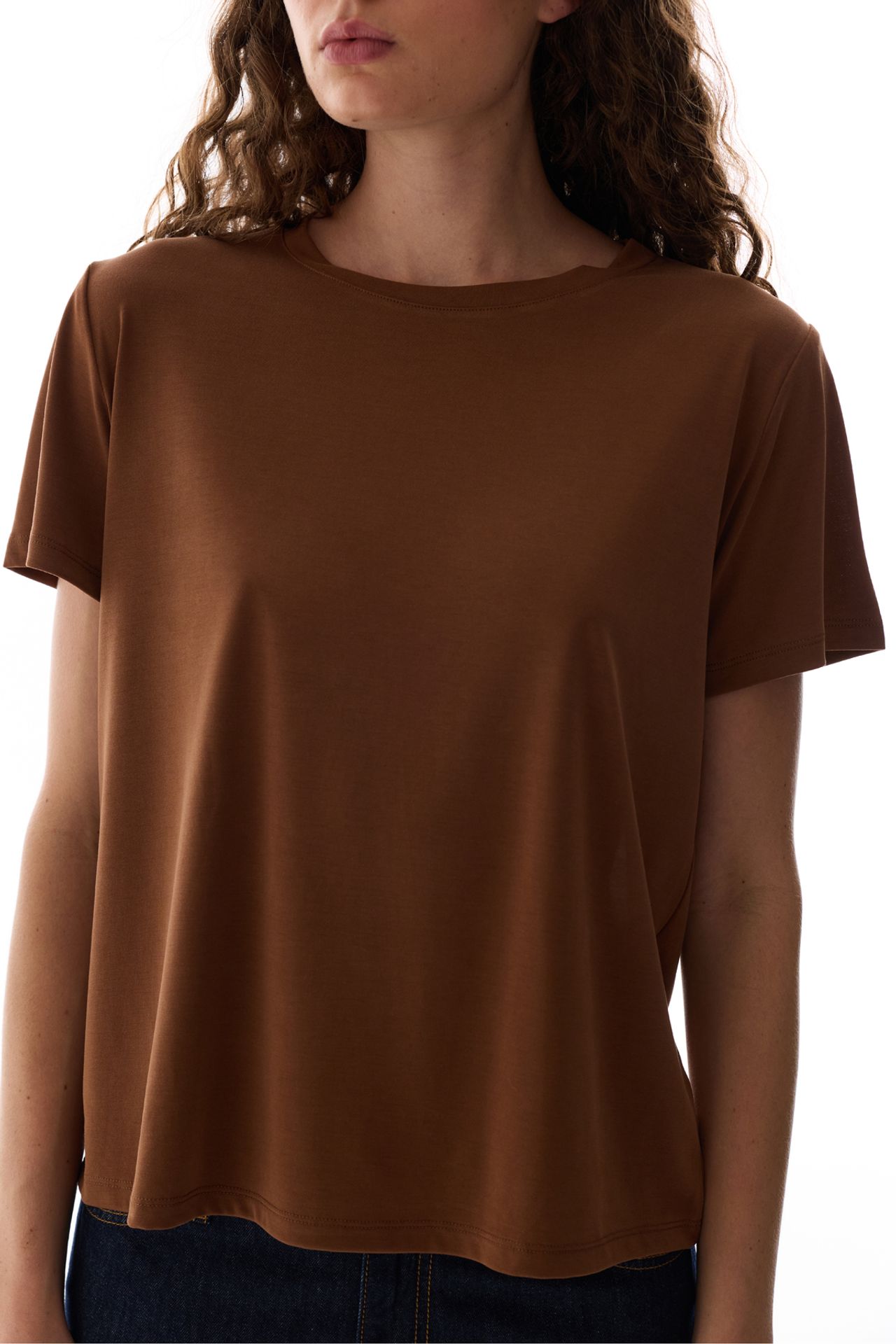 PENTI Women's Modal T-Shirt Crew Neck 4