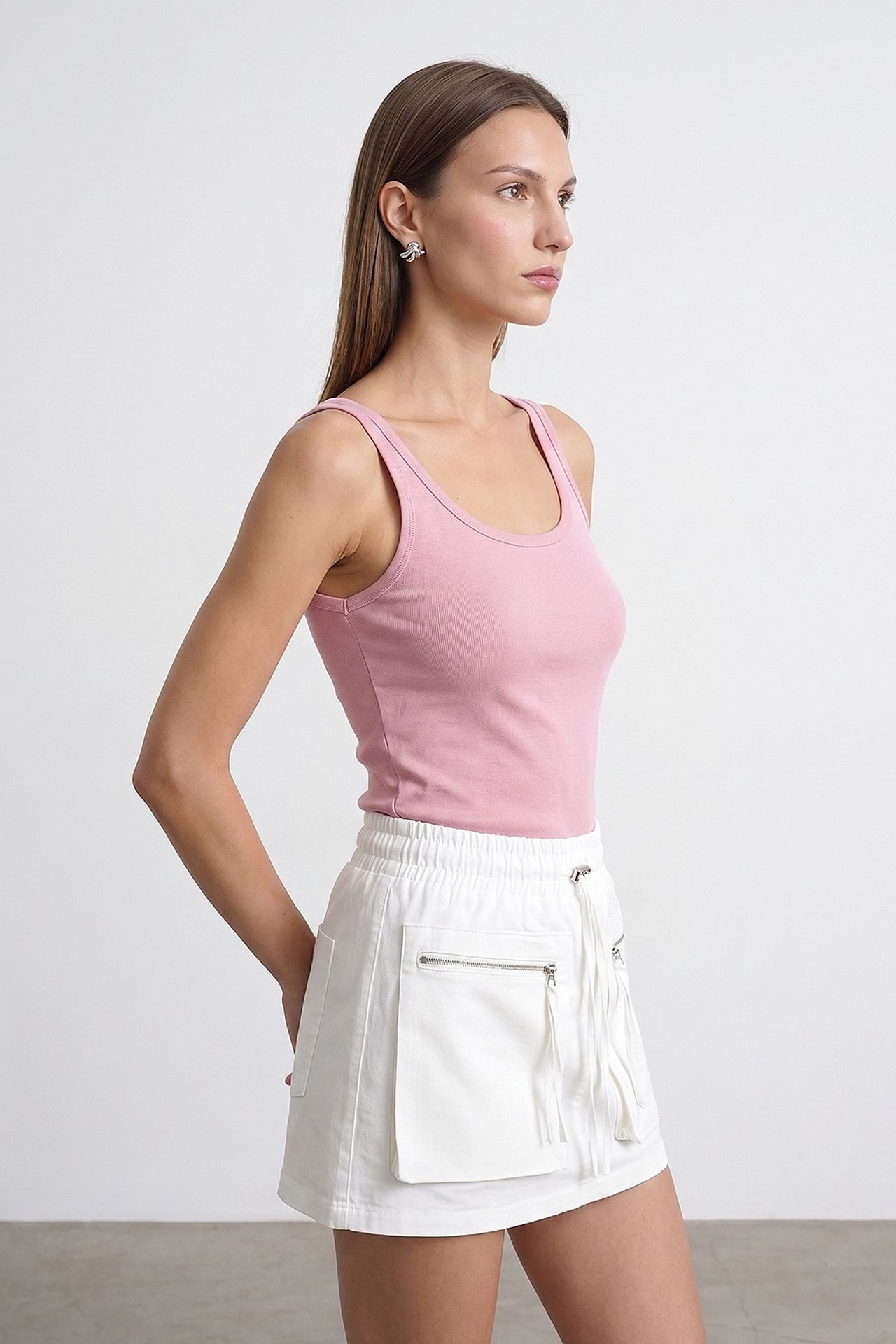 DILVIN Ribbed Fitted Camisole Top 4