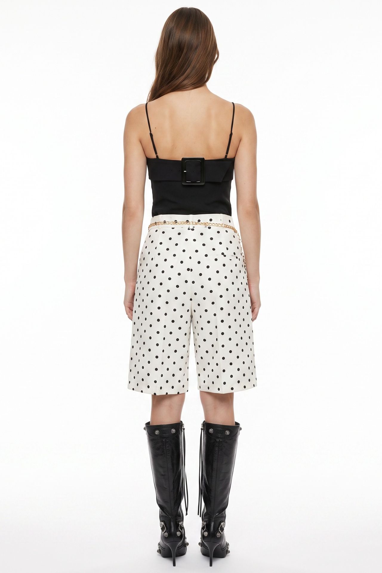 PUCKA High-Waist Wide-Leg Polka Dot Shorts