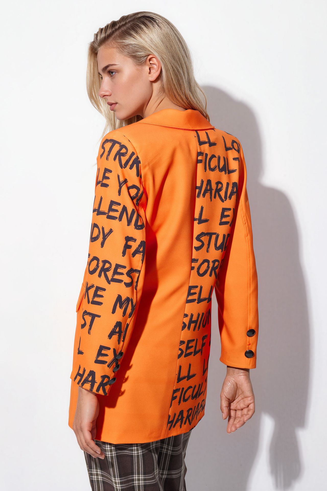 MSN Oversize Krep Blazer Ceket 5