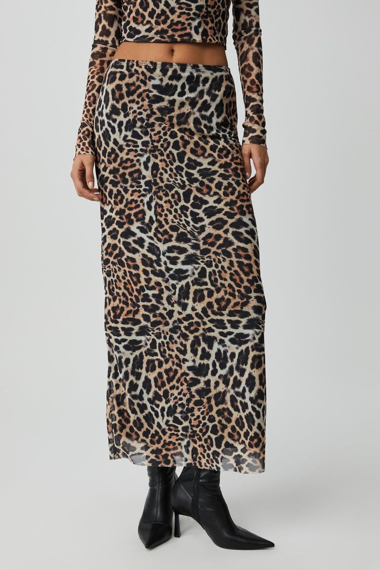 GRIMELANGE High Waist Leopard Maxi Skirt 2
