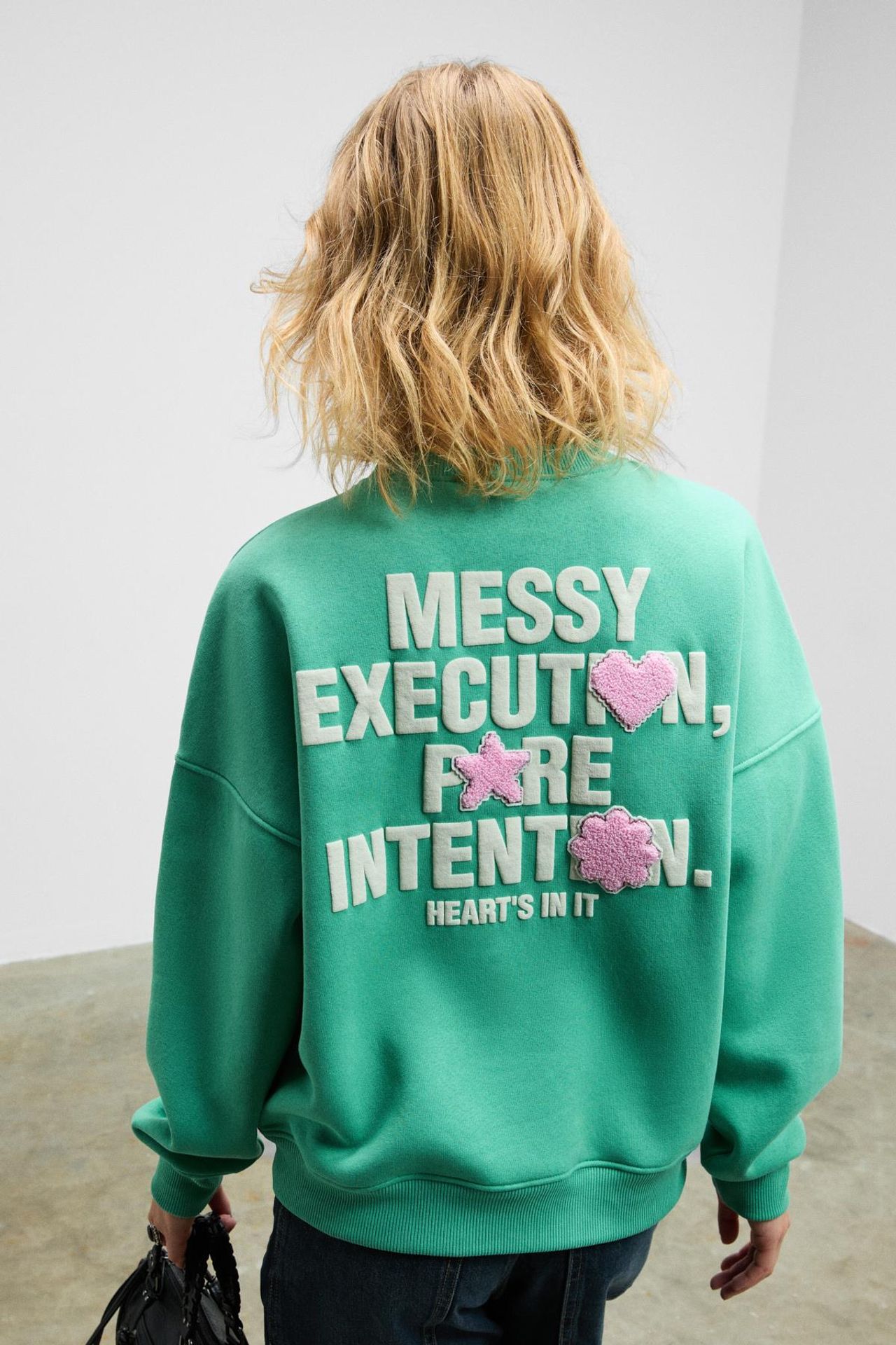 GRIMELANGE Oversized Crew Neck Printed Sweatshirt 6