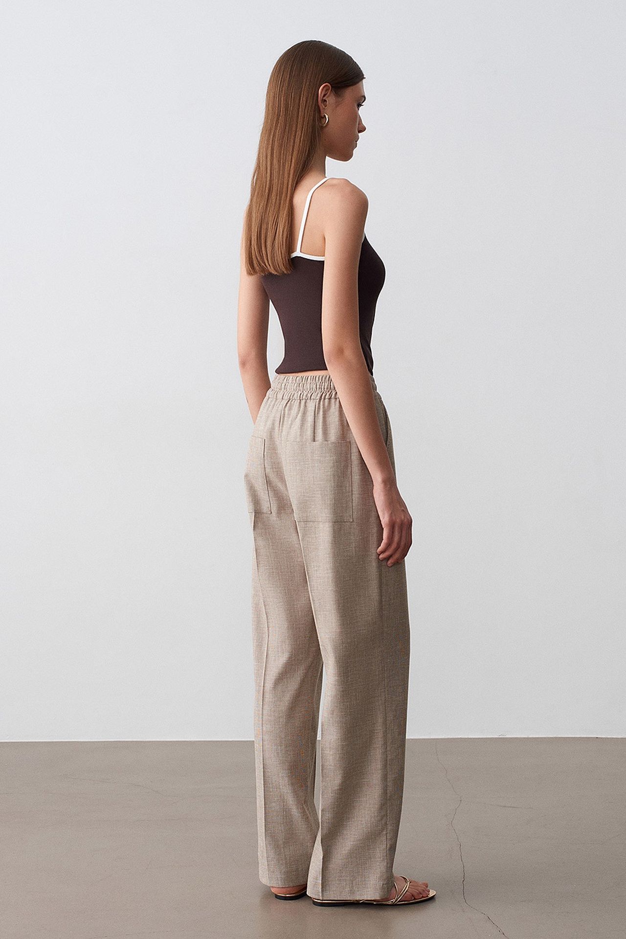 DILVIN Wide-Leg Poplin Lounge Trousers 2