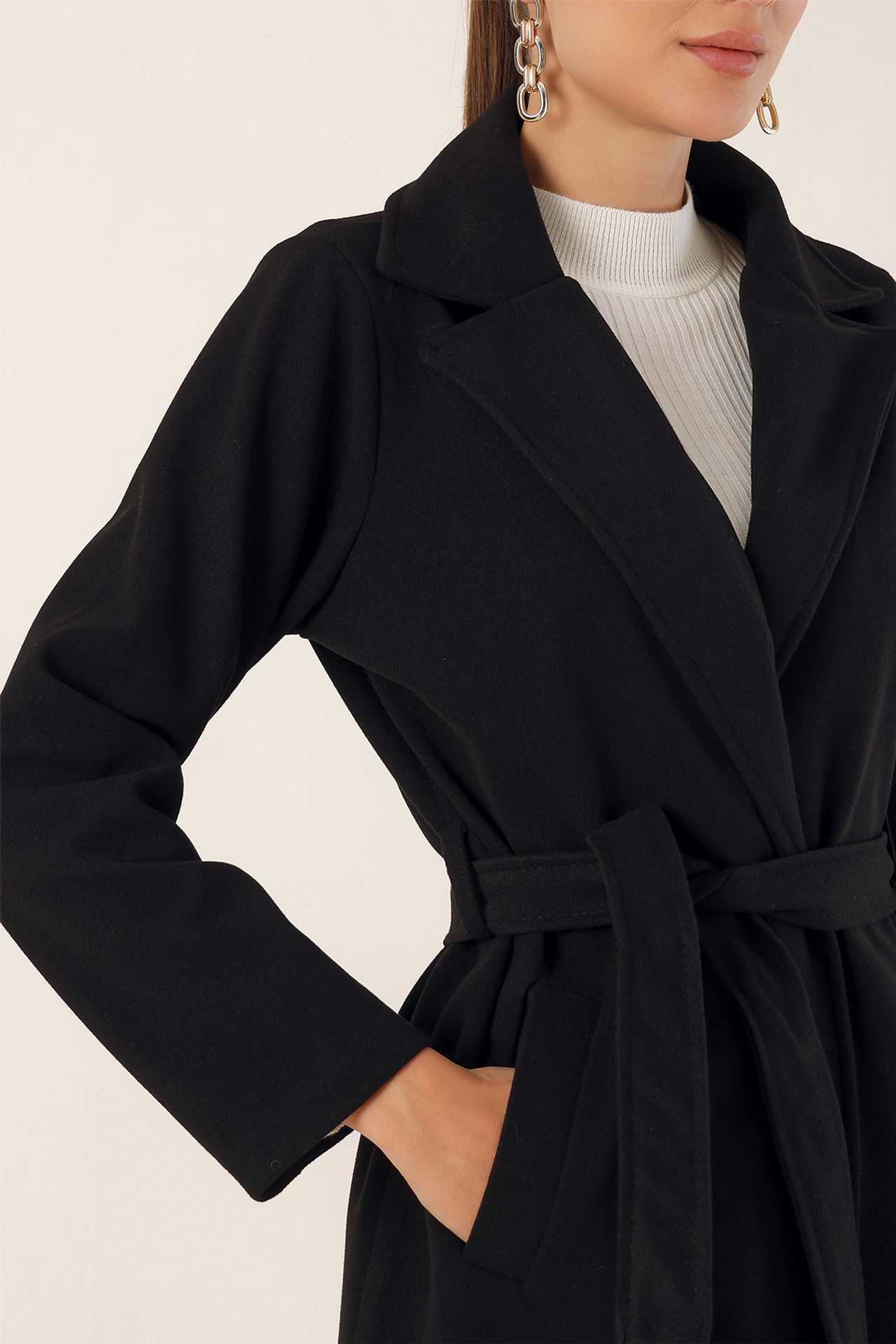 BDART Double Breasted Tie Closure Textured Coat 5