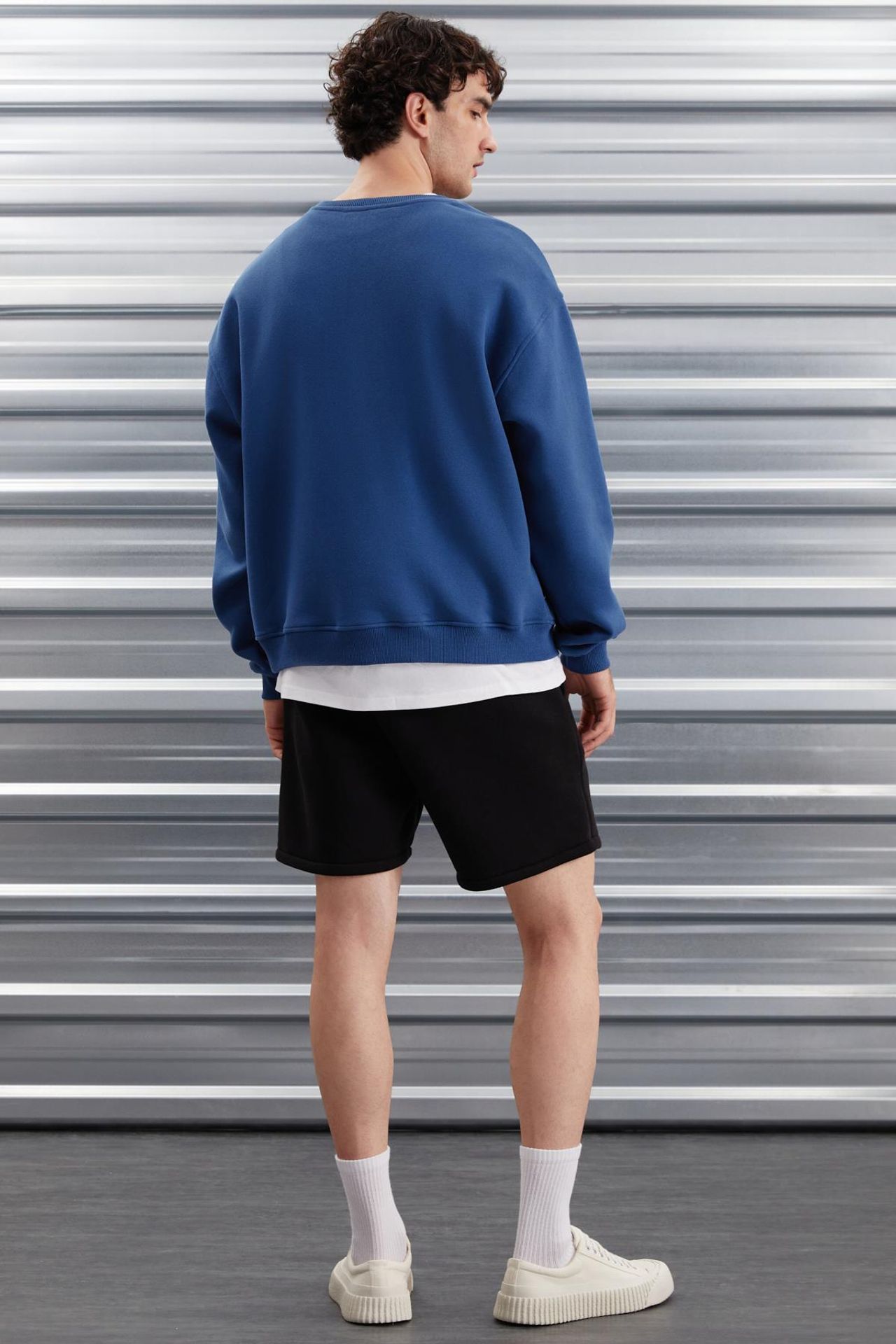 GRIMELANGE Baskılı Geniş Kalıp Bisiklet Yaka Sweatshirt 5