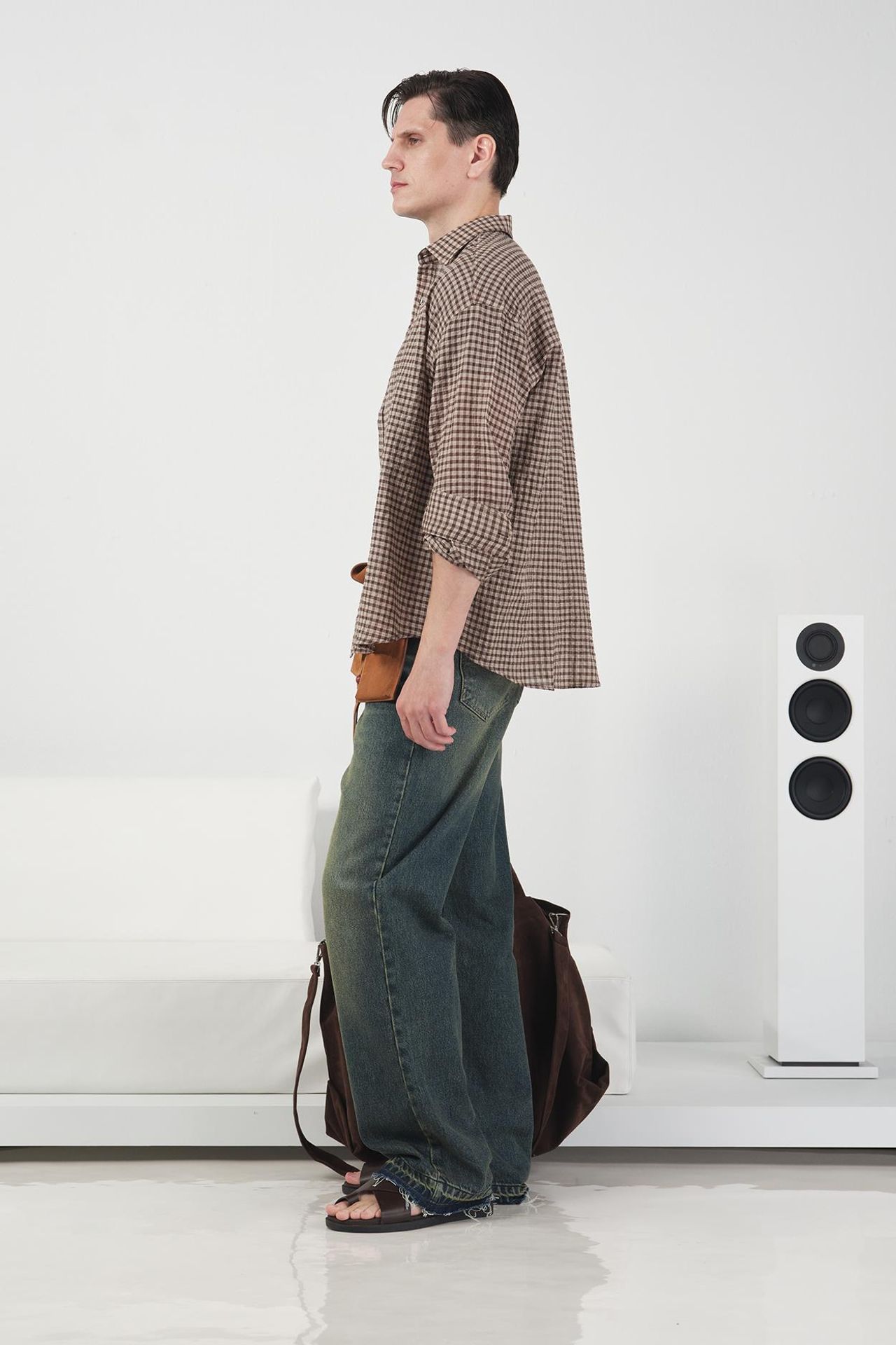 GIESTO Oversized Gingham Button-Up Shirt 2