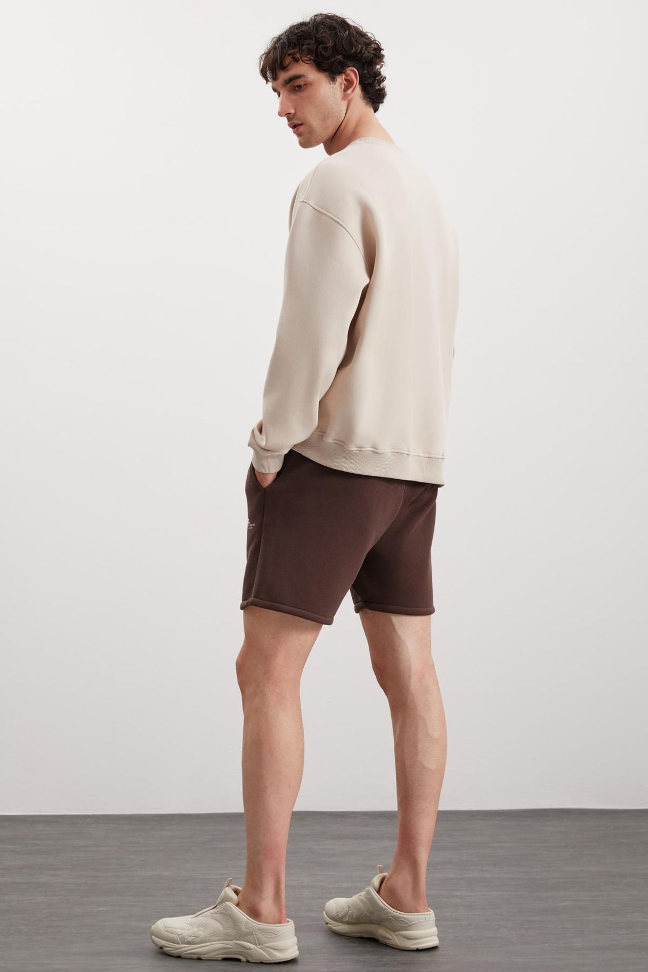 GRIMELANGE Baskılı Geniş Kalıp Bisiklet Yaka Sweatshirt 6