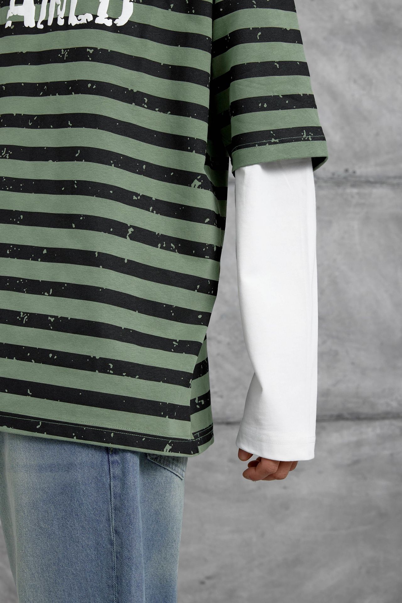 NOMARC Bol Çizgili Bisiklet Yaka Sweatshirt 4