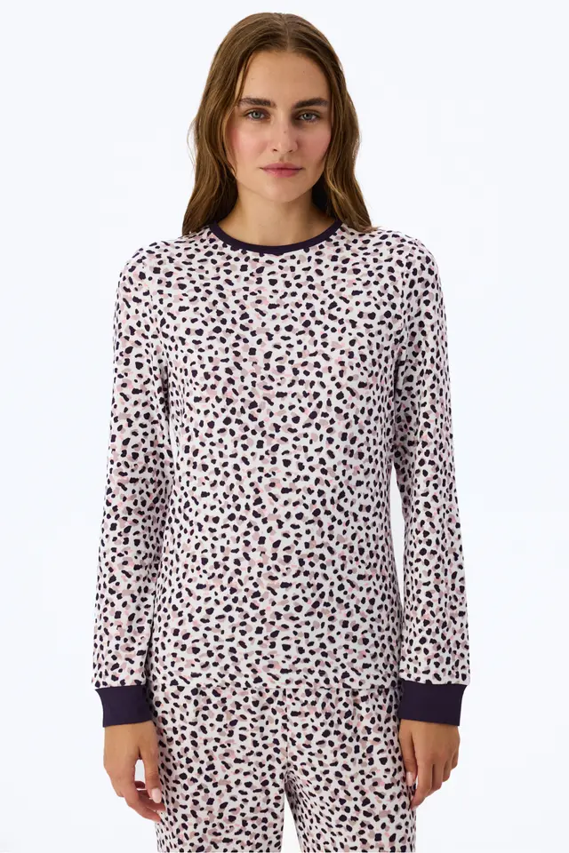 PENTI Midnight Mood Printed Long Sleeve Pajama Top