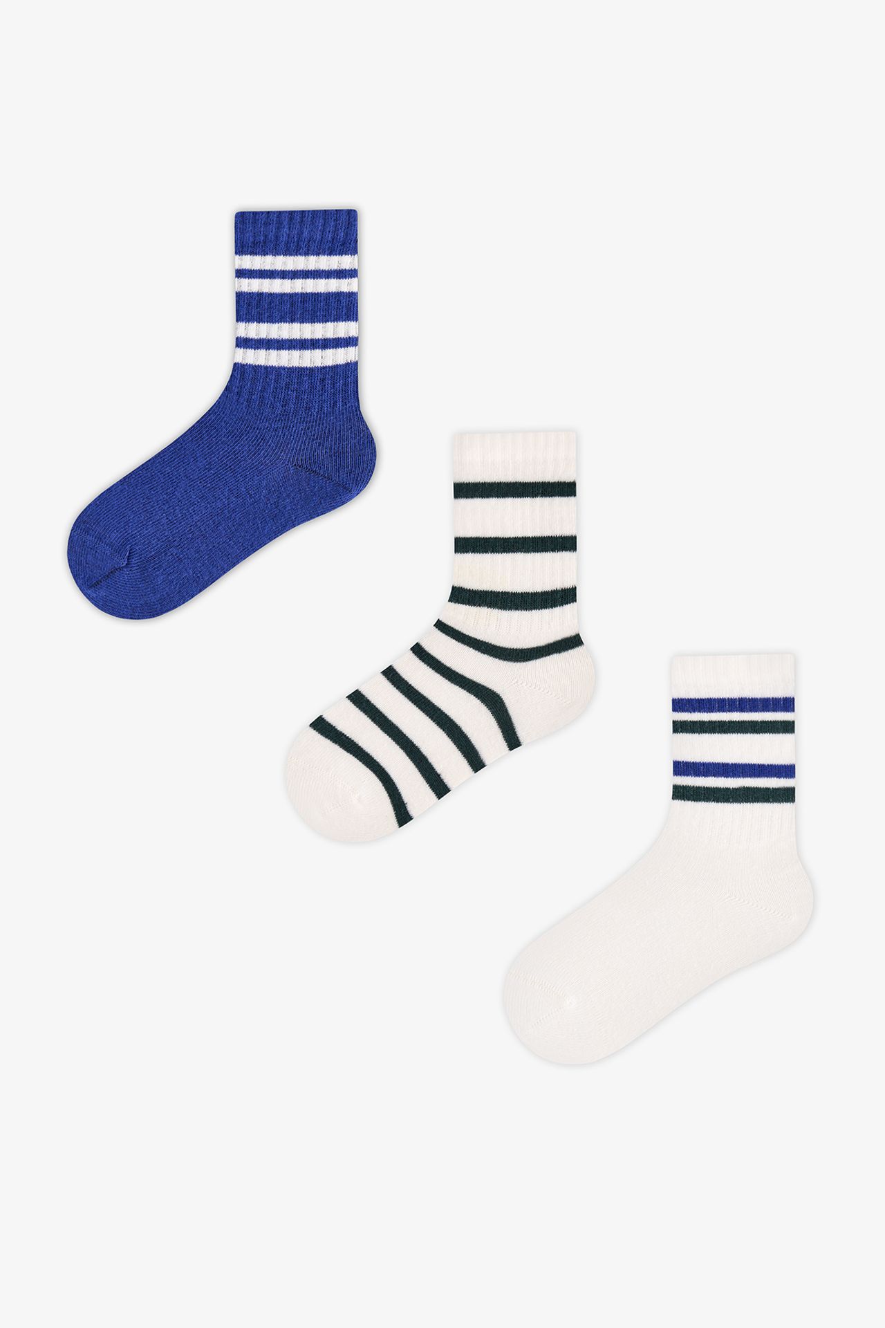 PENTI Boys' Sailor Striped 2-Pack Crew Socks 1