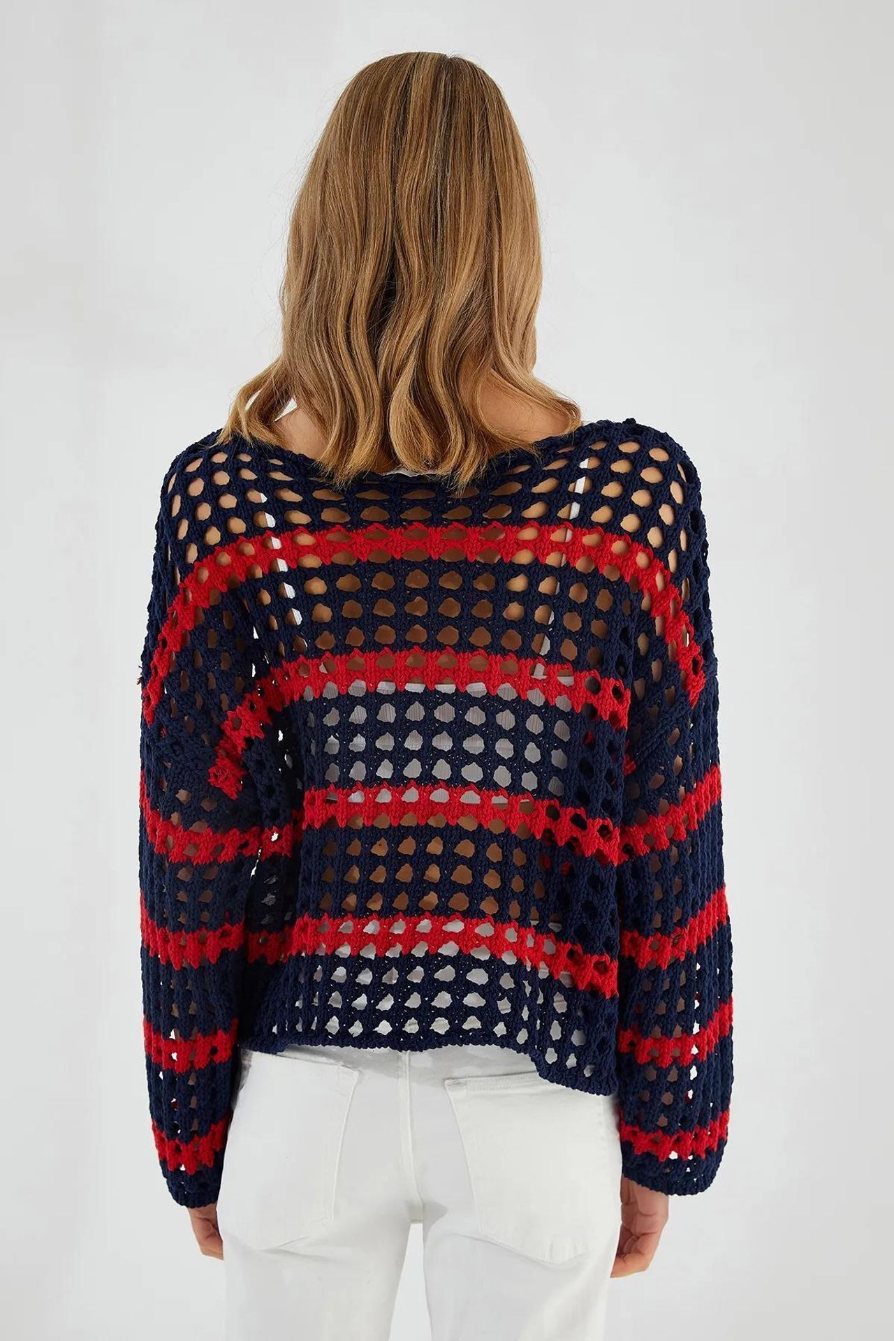 Mixray Thick Textured Striped Oversize Knit Sweater 6