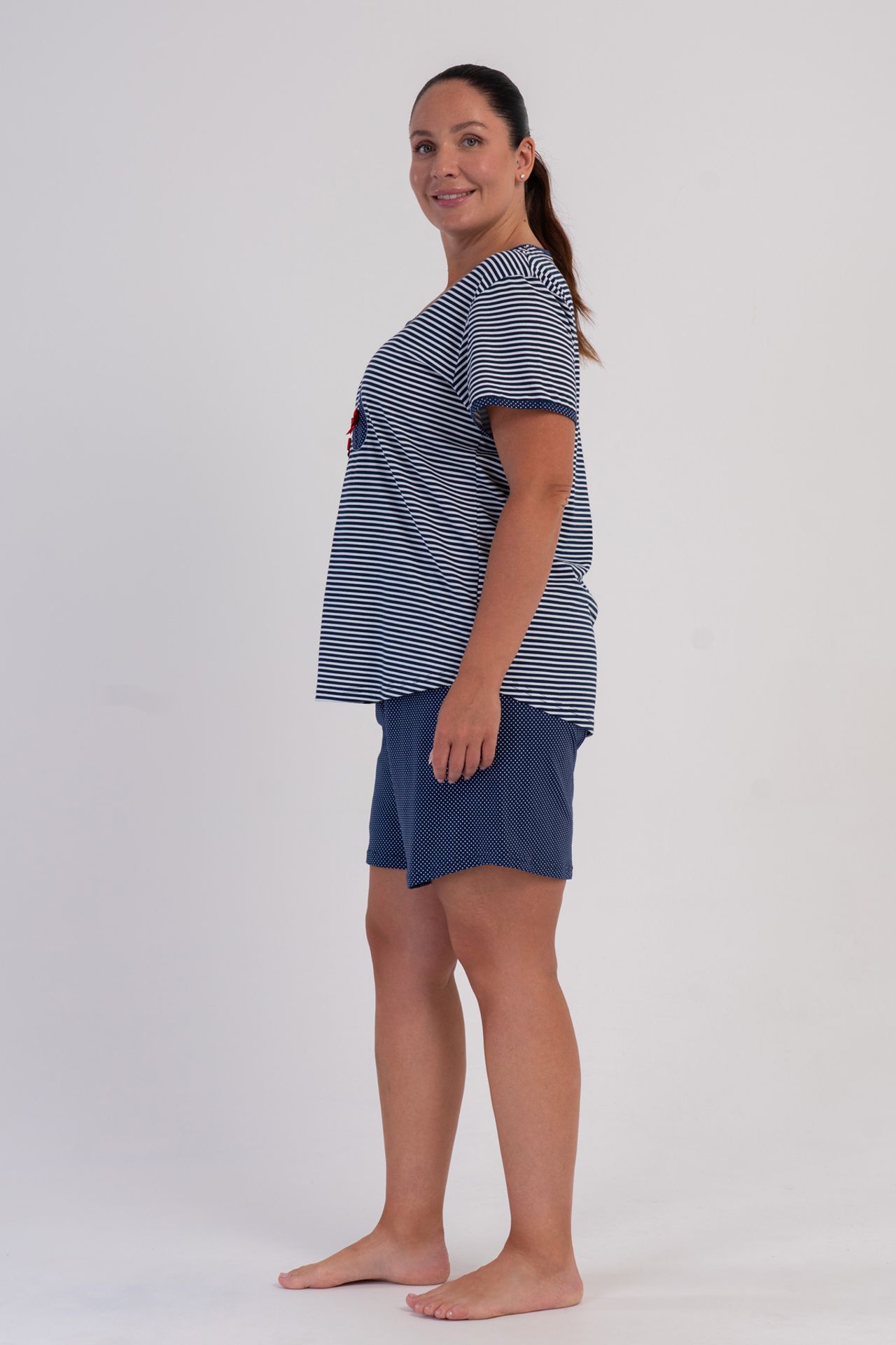 YAKE Çizgili 2 Parçalı Pijama Takımı 5