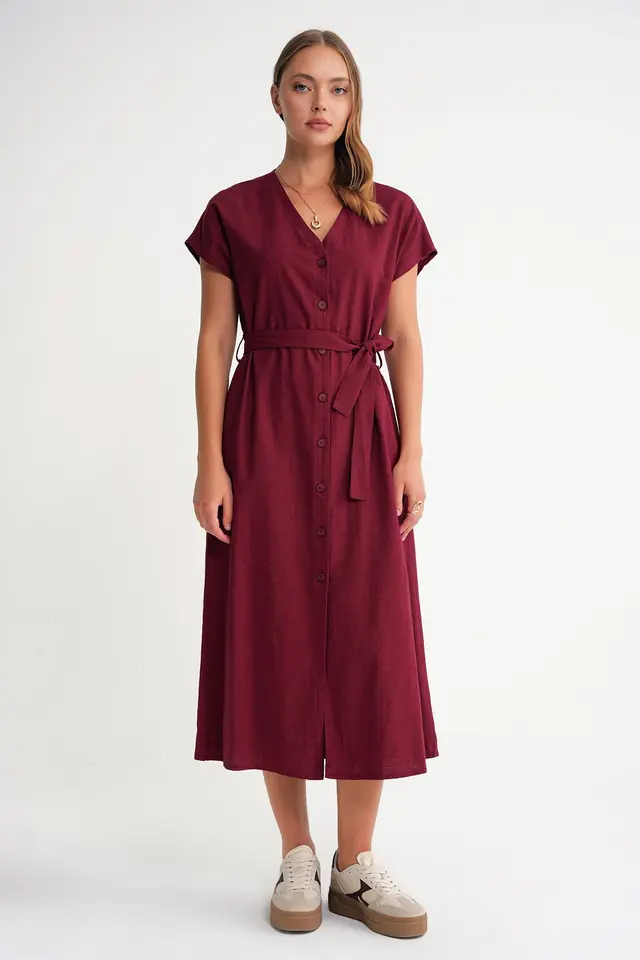Mixray Belted Shirt Dress