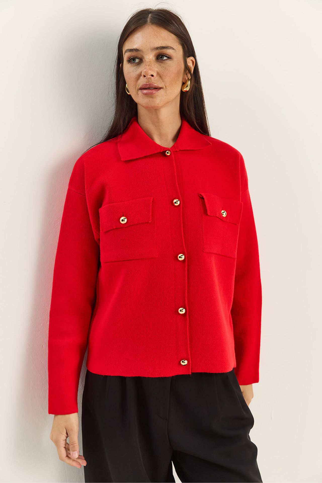 LUCCI Polo Collar Cardigan 2
