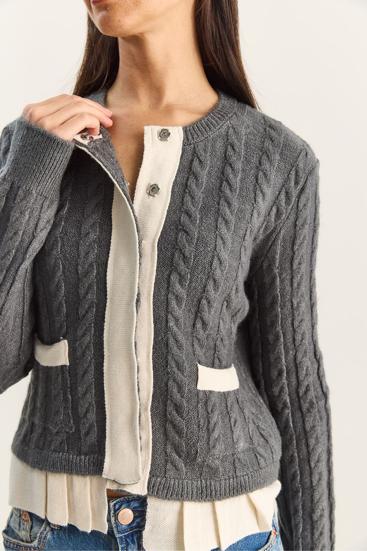 LUCCI Hair Beard Patterned Knit Cardigan 6