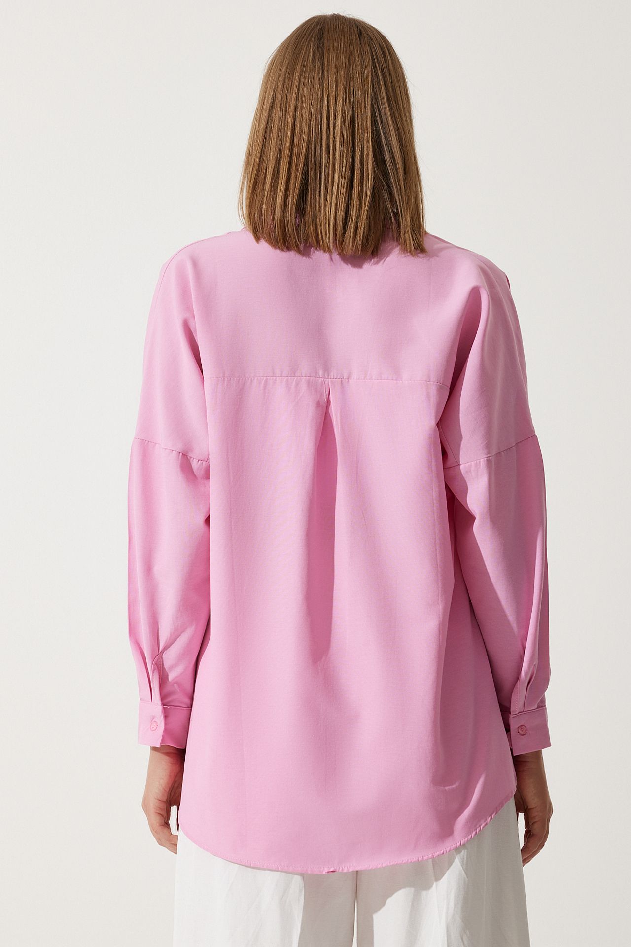 ISTANBUL Oversized Poplin Button-Up Shirt with Long Sleeves 6