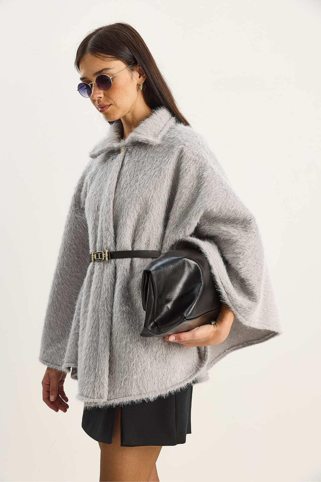 LUCCI Textured Oversized Button-Up Overcoat 2