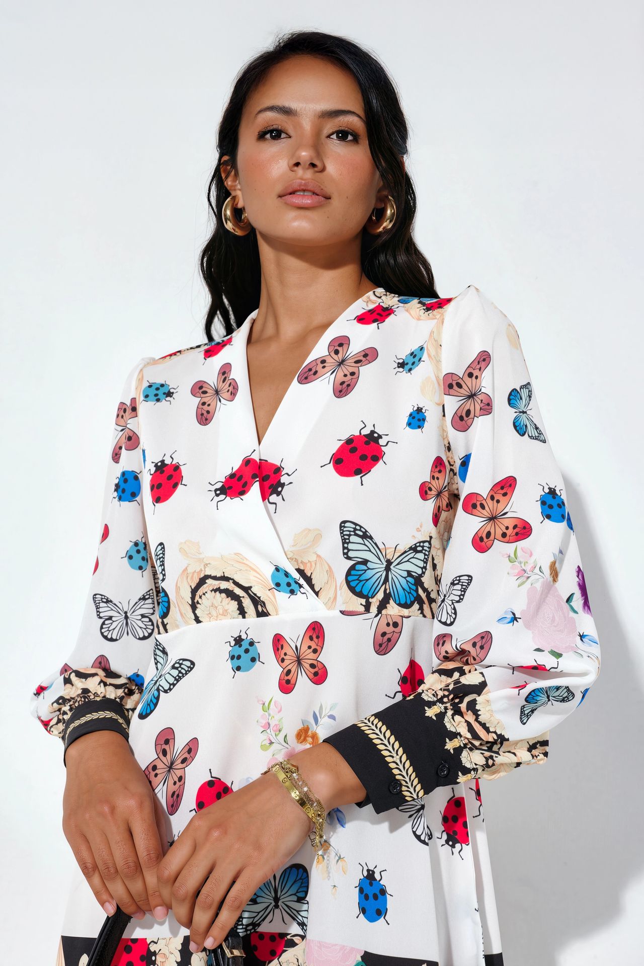 MSN Printed Wrap Mini Dress 3
