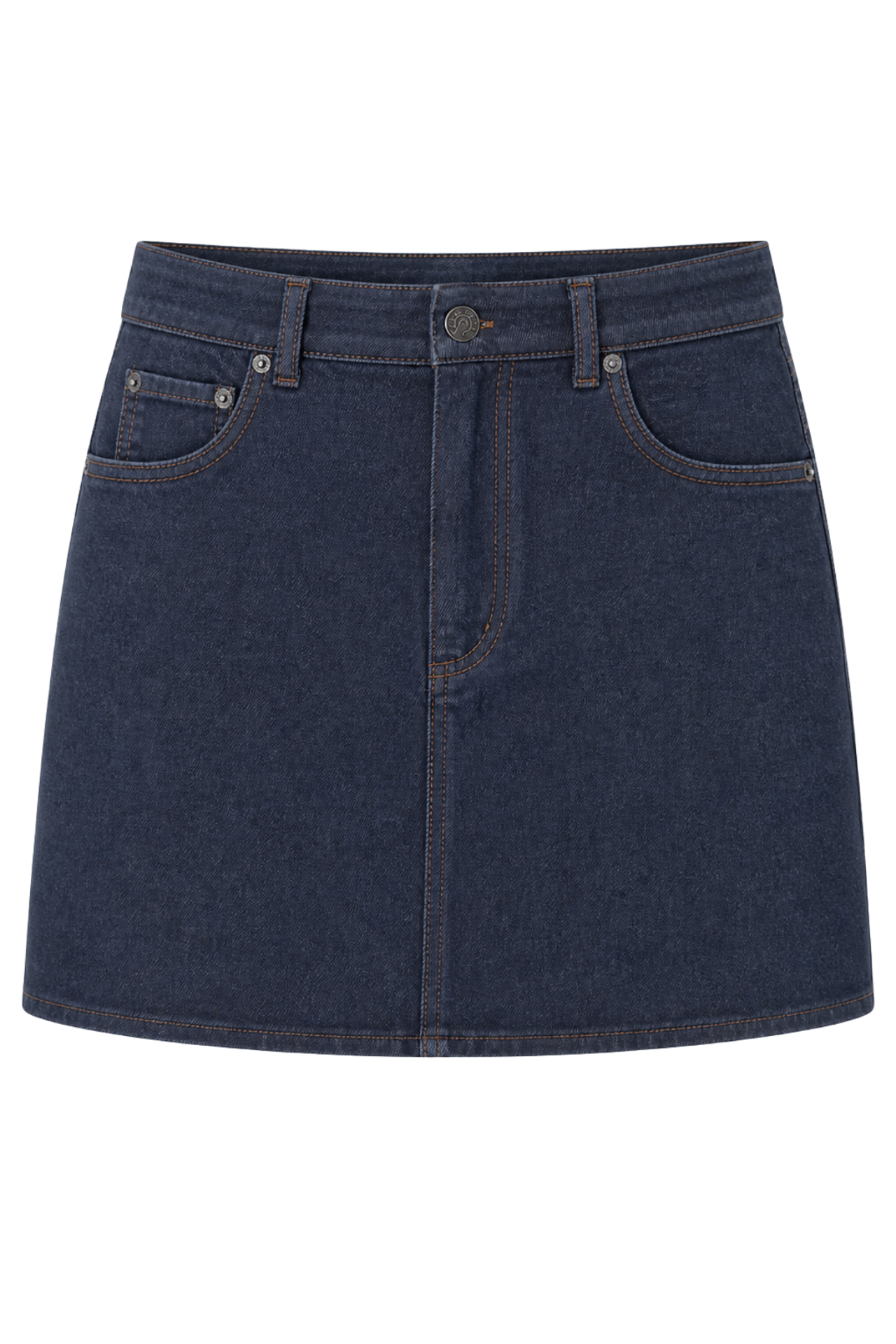 MIXRAY High Waist A-Line Denim Mini Skirt with Button Closure 1