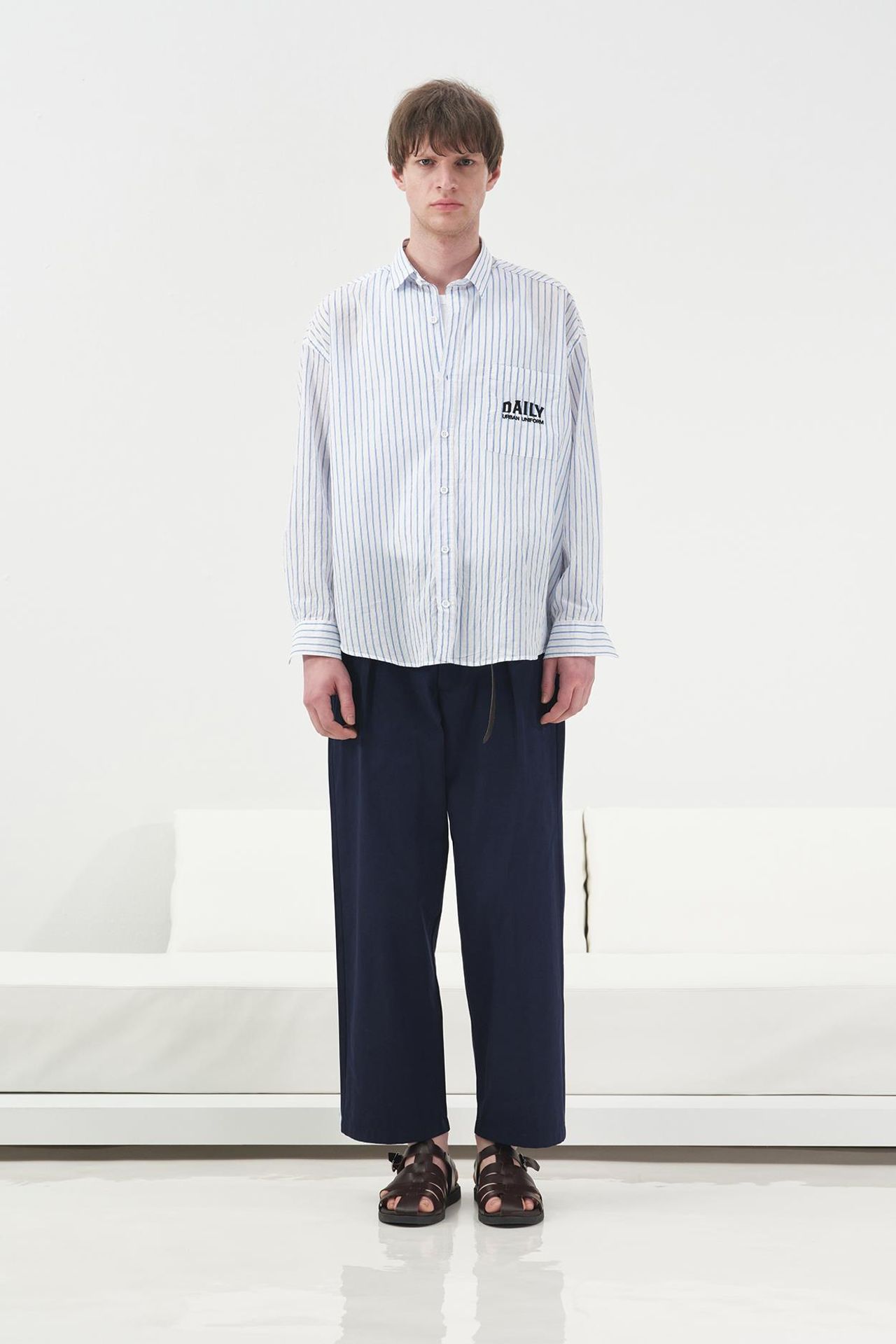 GIESTO Striped Long Sleeve Shirt with Embroidery 3