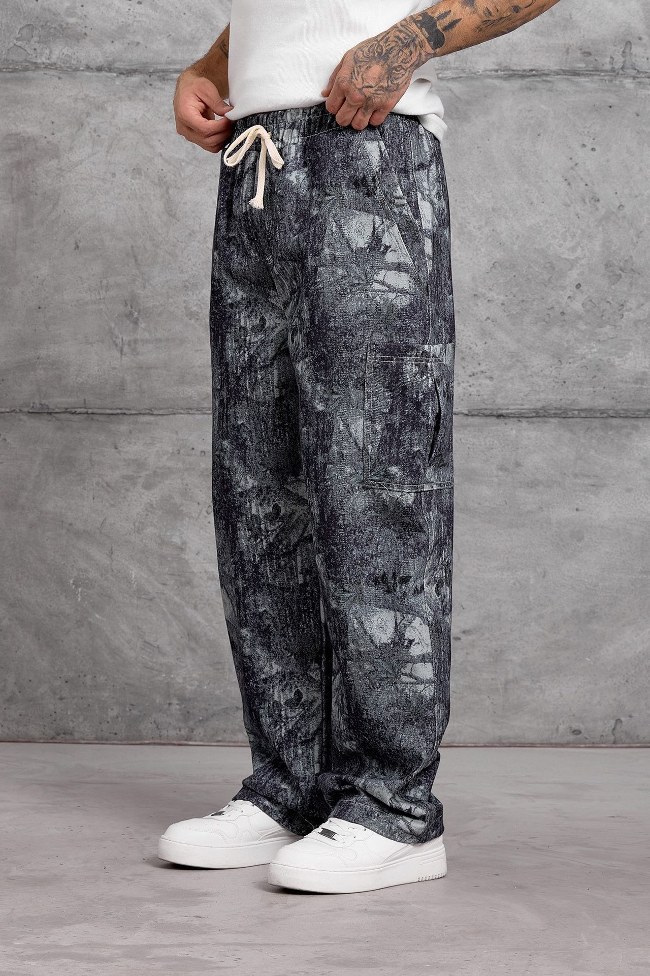 NOMARC Soyut Geniş Paça Kargo Pantolon 6