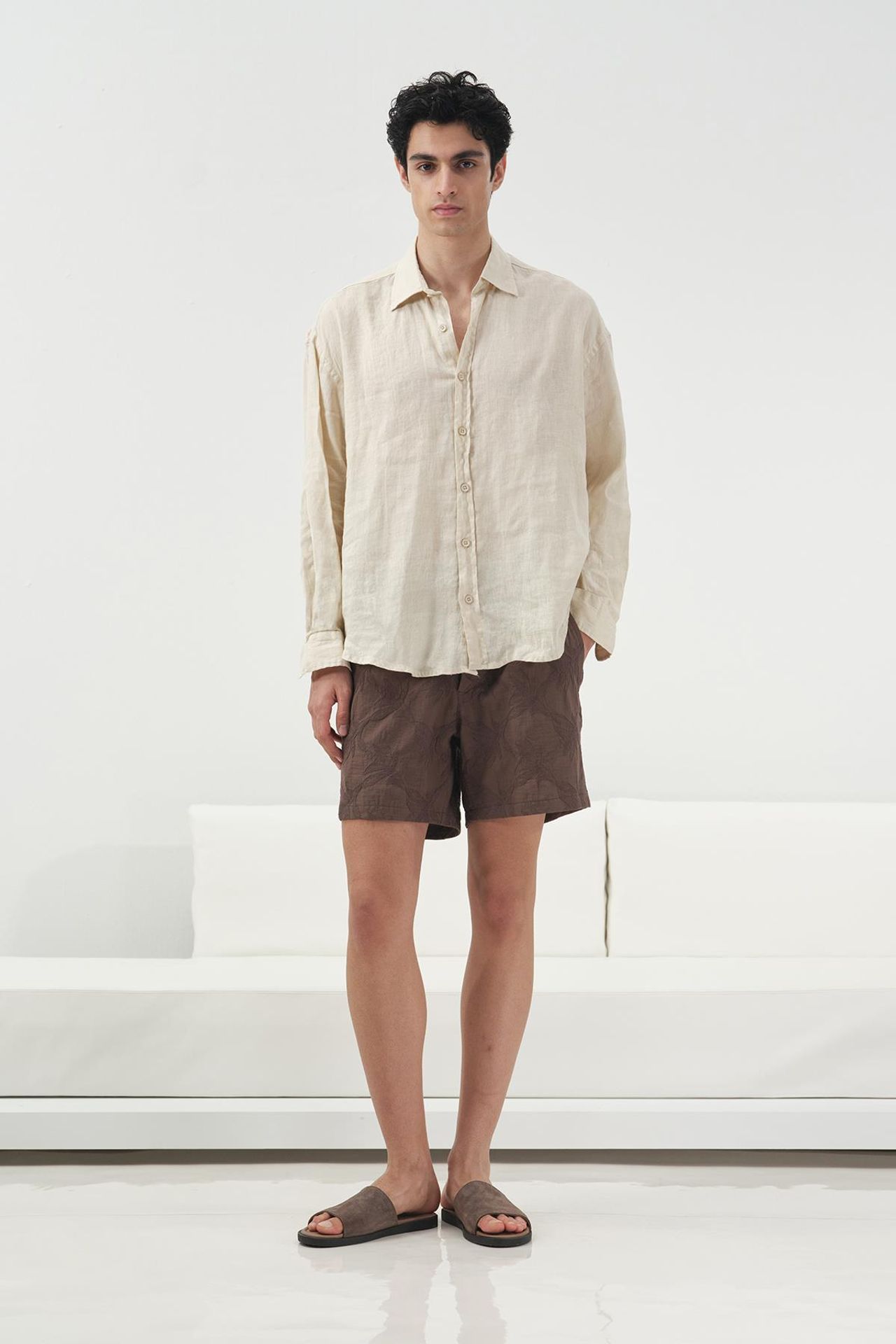 GIESTO Oversized Buttoned Linen Shirt 1