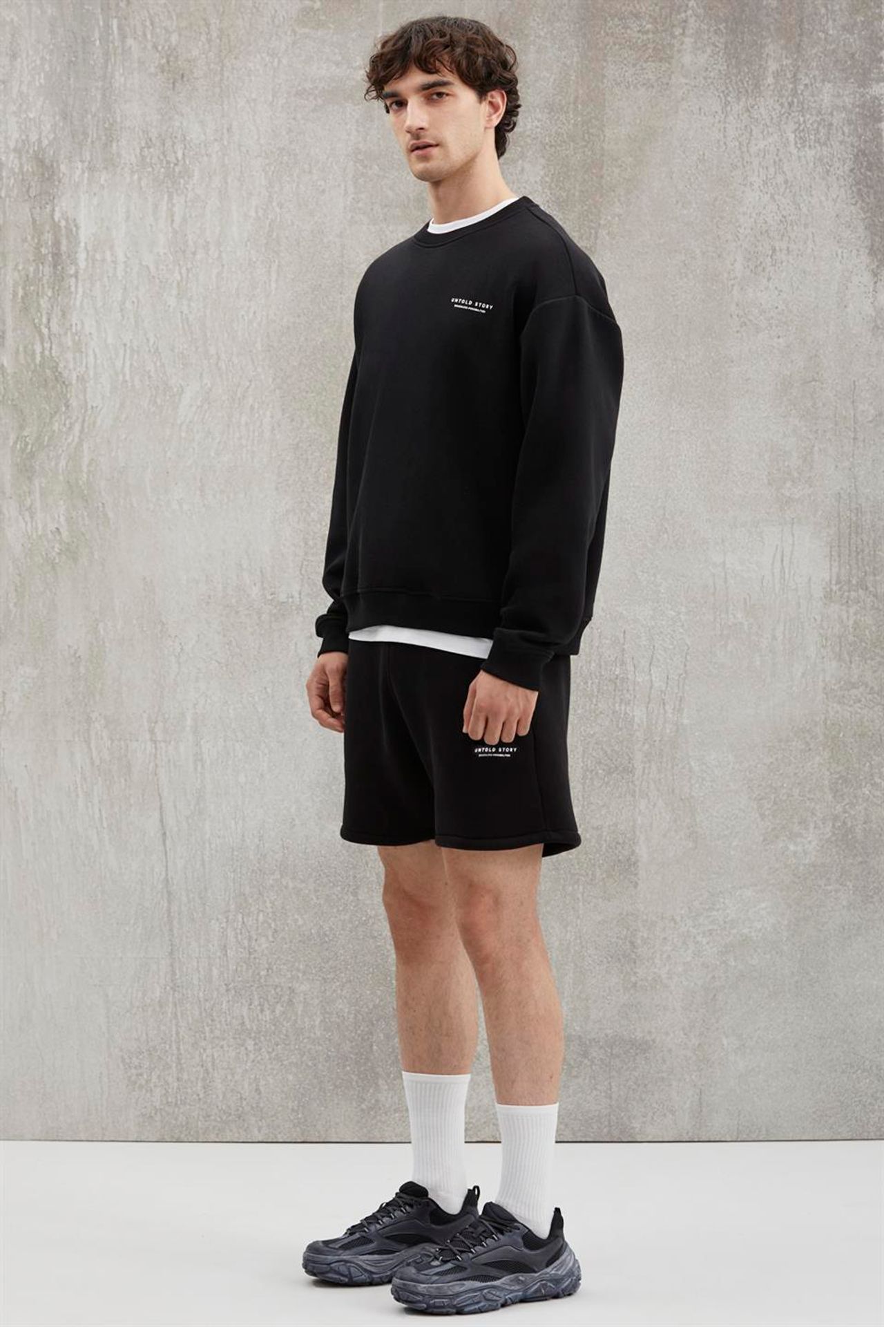 GRIMELANGE Oversize Bisiklet Yaka Logolu Sweatshirt 3