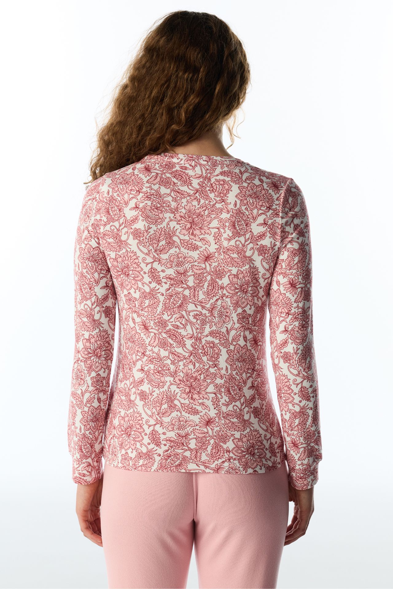 PENTI Countryside Printed Floral Long Sleeve T-Shirt Pajama Top 5