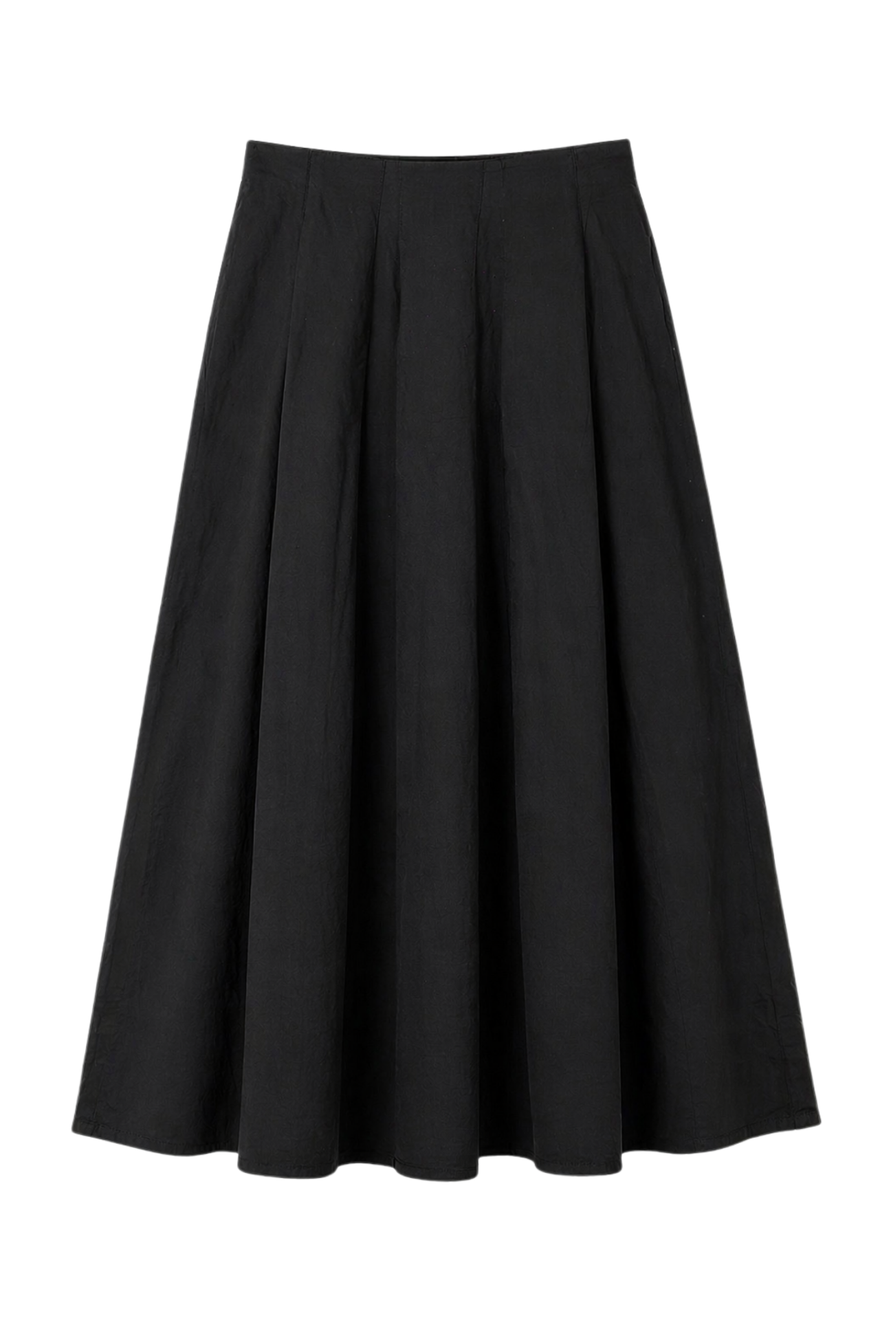 MIXRAY High Waist A-Line Midi Skirt