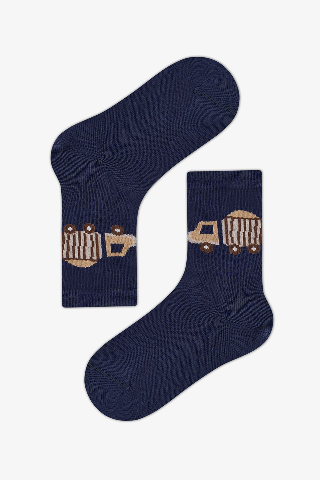PENTI Boys' Tractors Car Patterned Double Crew Socks 4
