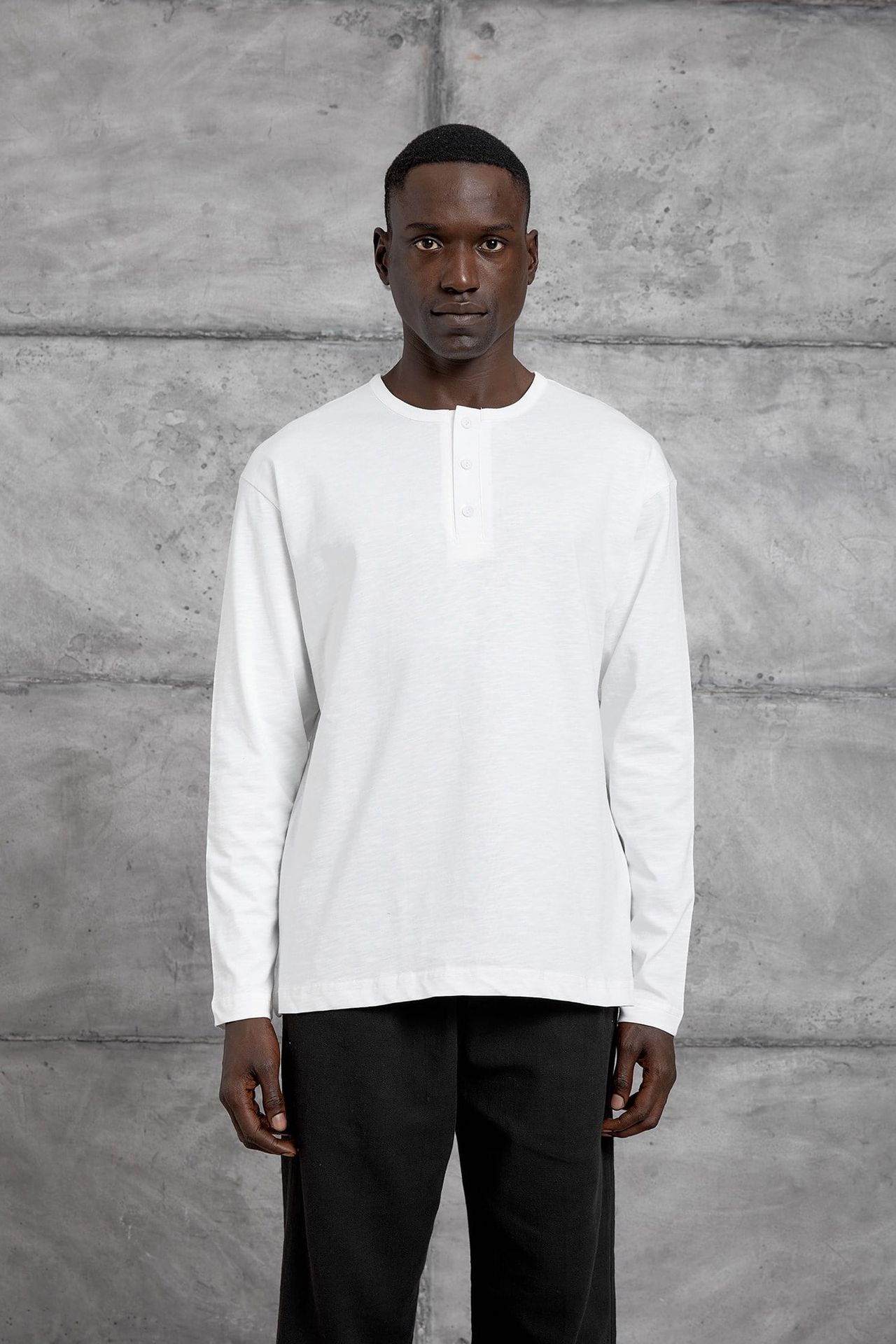 NOMARC Geniş Kesim Düğmeli Bisiklet Yaka Sweatshirt 1