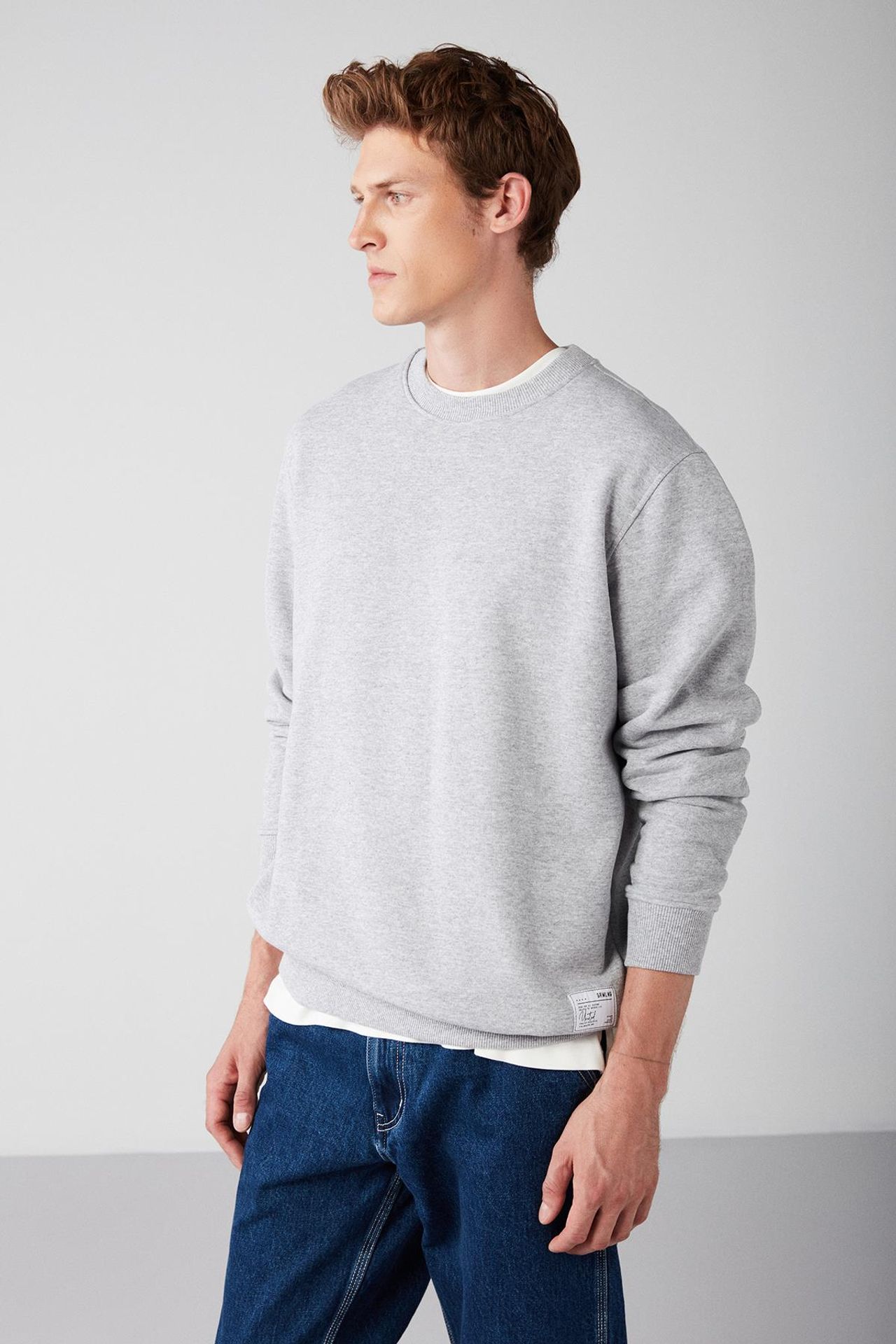 GRIMELANGE Bisiklet Yaka Nervürlü Sweatshirt 4