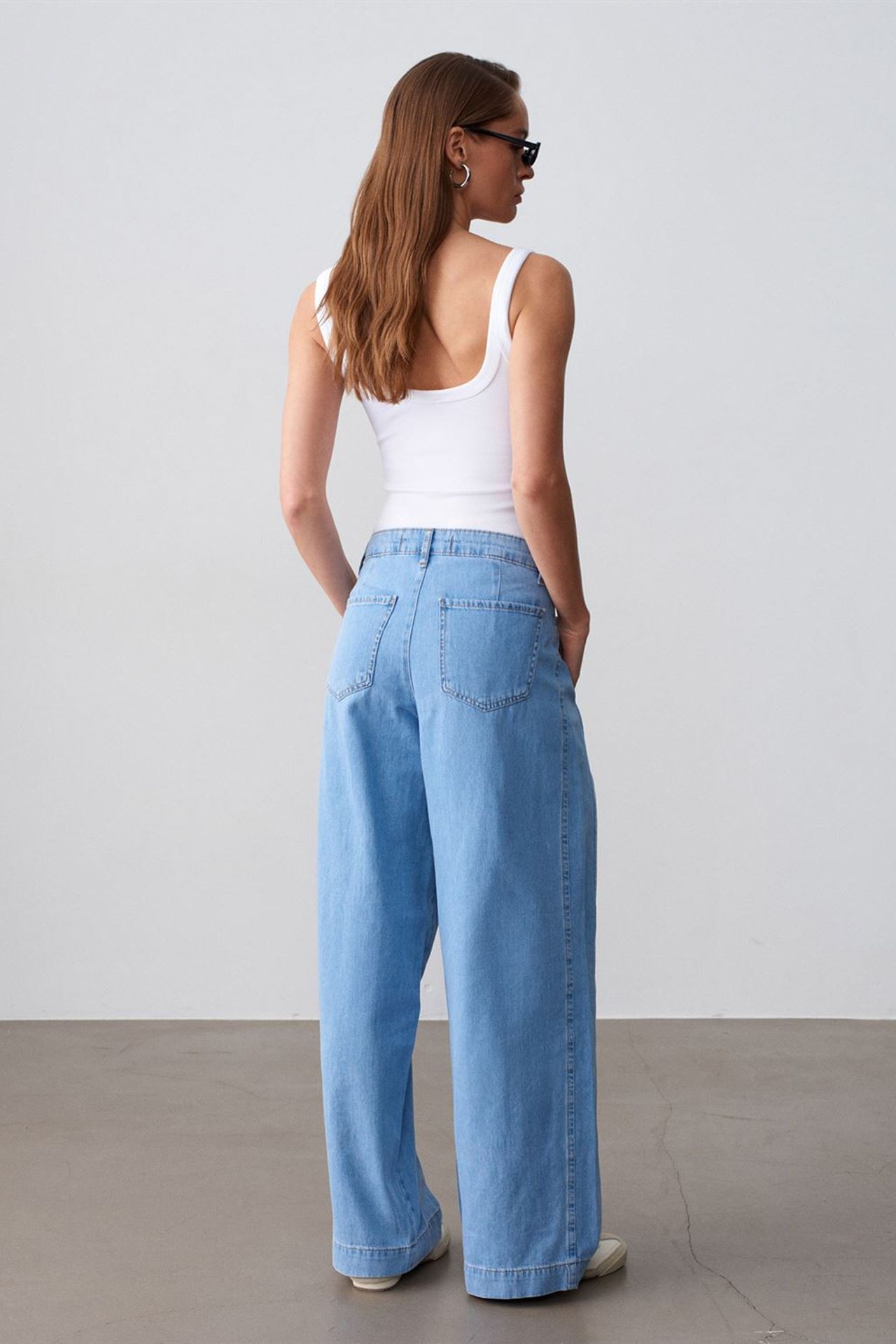 DILVIN High-Waist Wide-Leg Cotton Denim Jeans 2