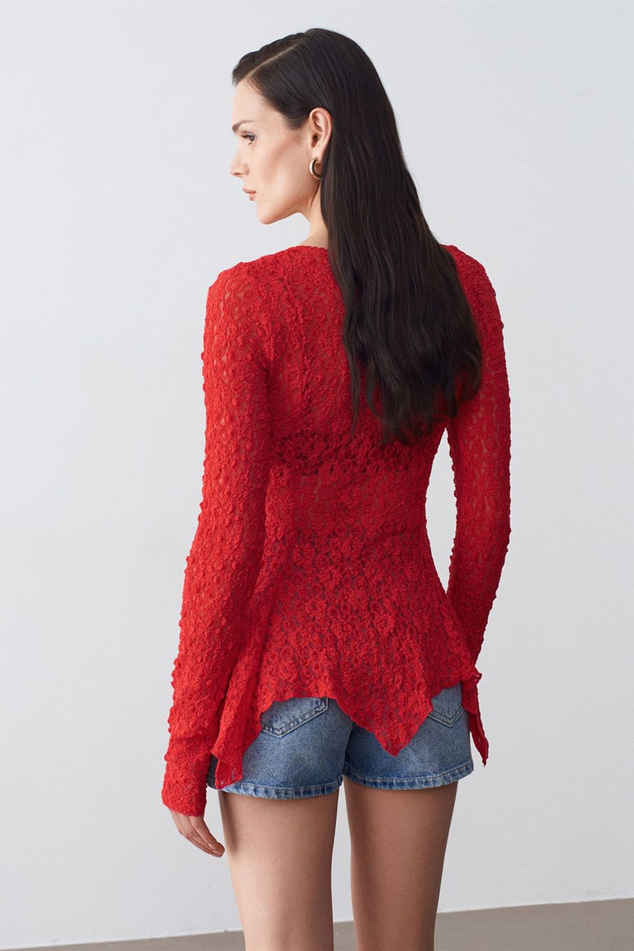 DILVIN Lace V-Neck Button Cardigan 2