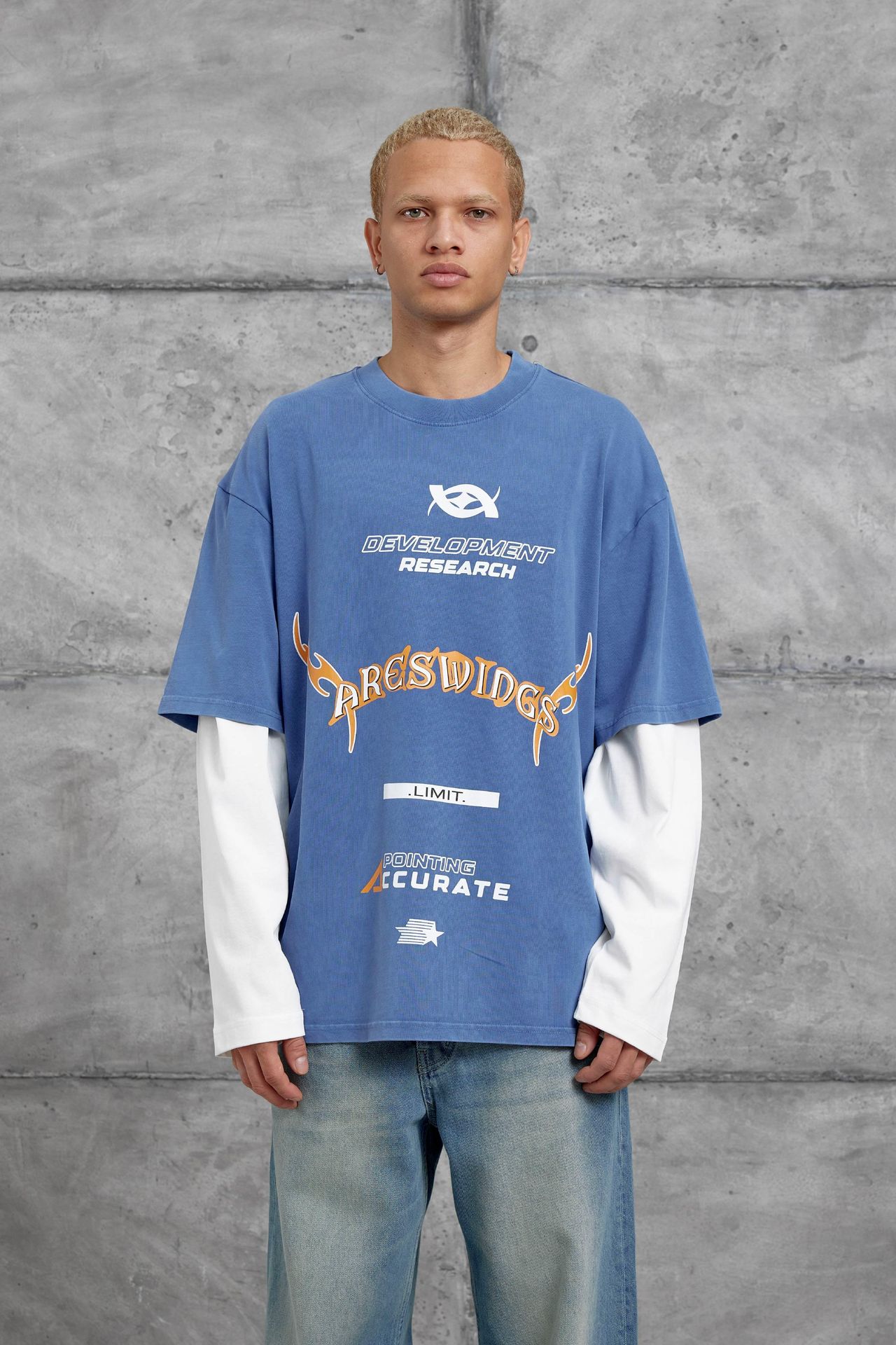 NOMARC Baskılı Bol Bisiklet Yaka Sweatshirt 1