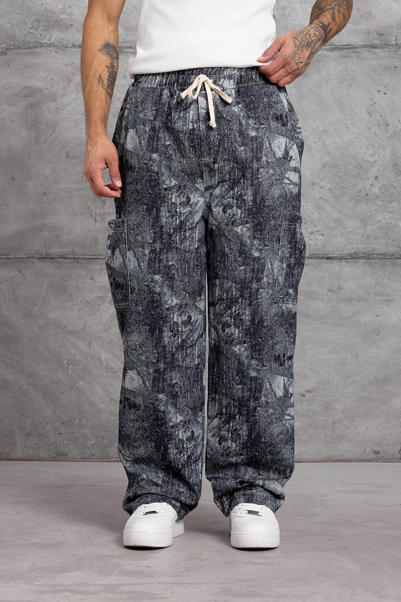 NOMARC Soyut Geniş Paça Kargo Pantolon 4